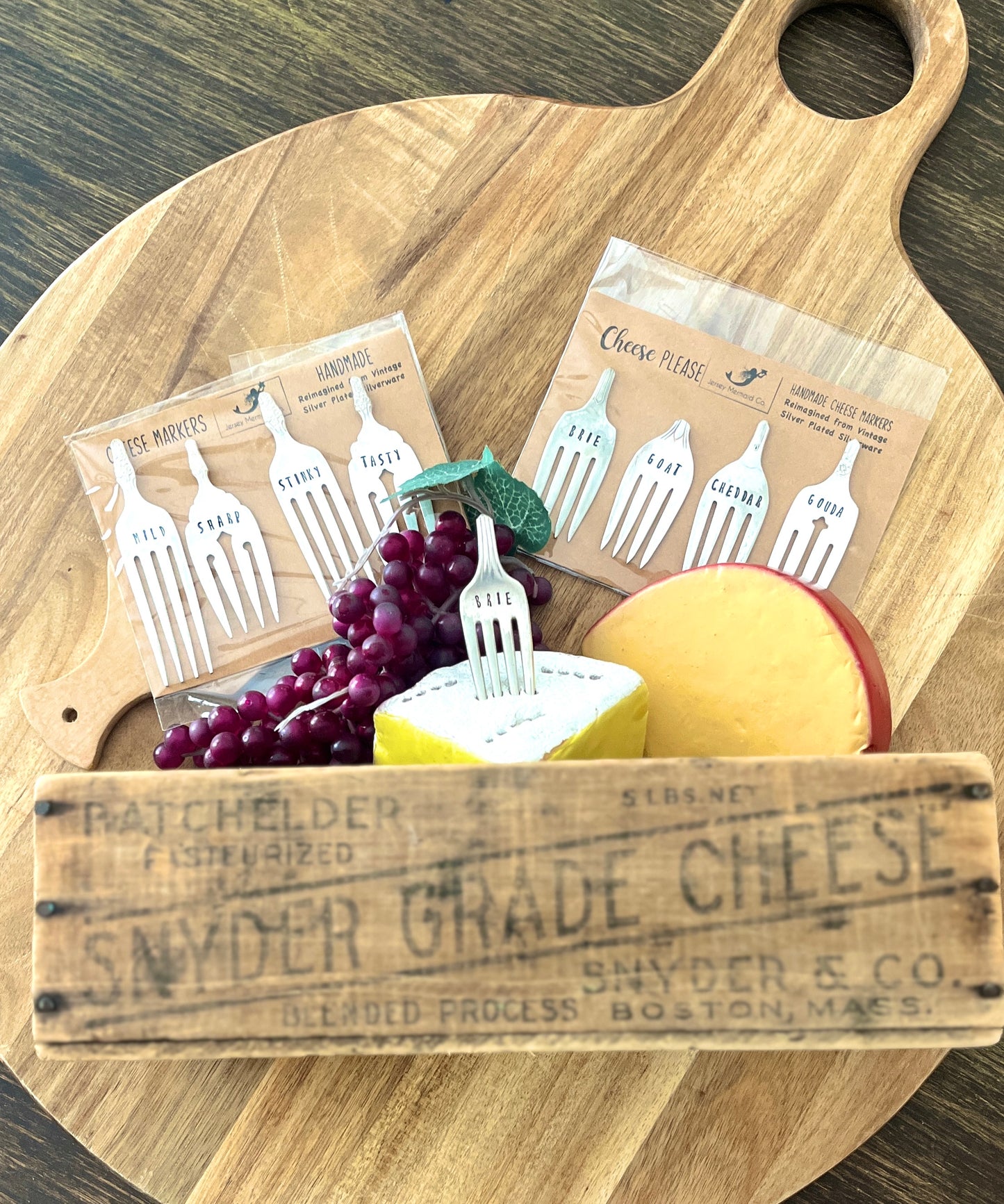 Cheese Marker Set of 4 Brie-Goat-Cheddar-Gouda