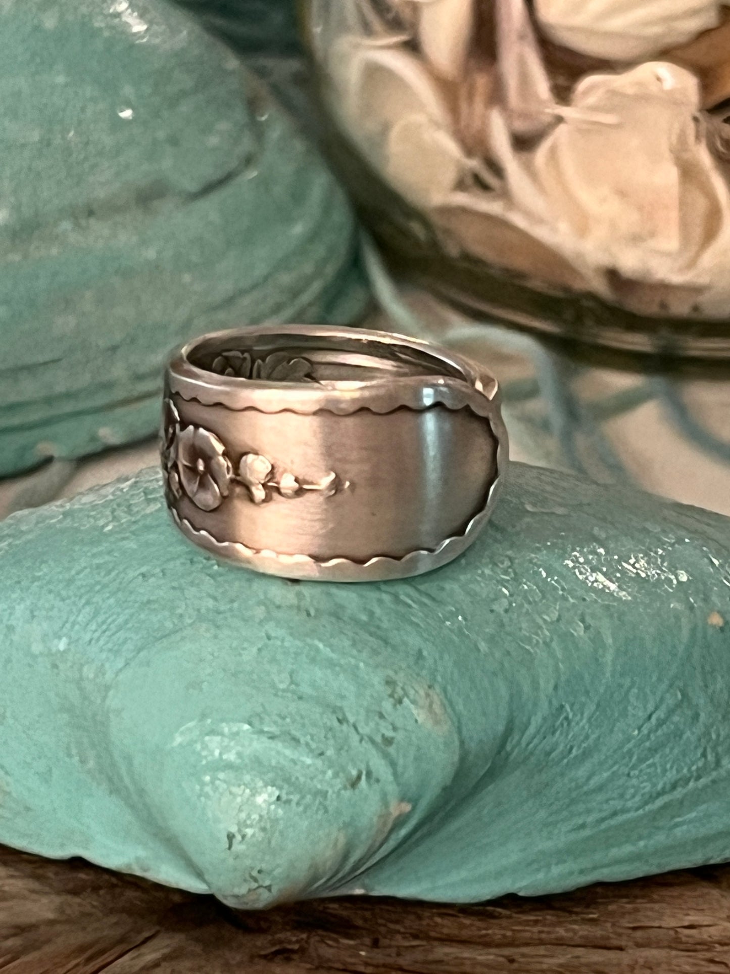Floral -Gailstyn Spoon Ring- Vintage Mid Century