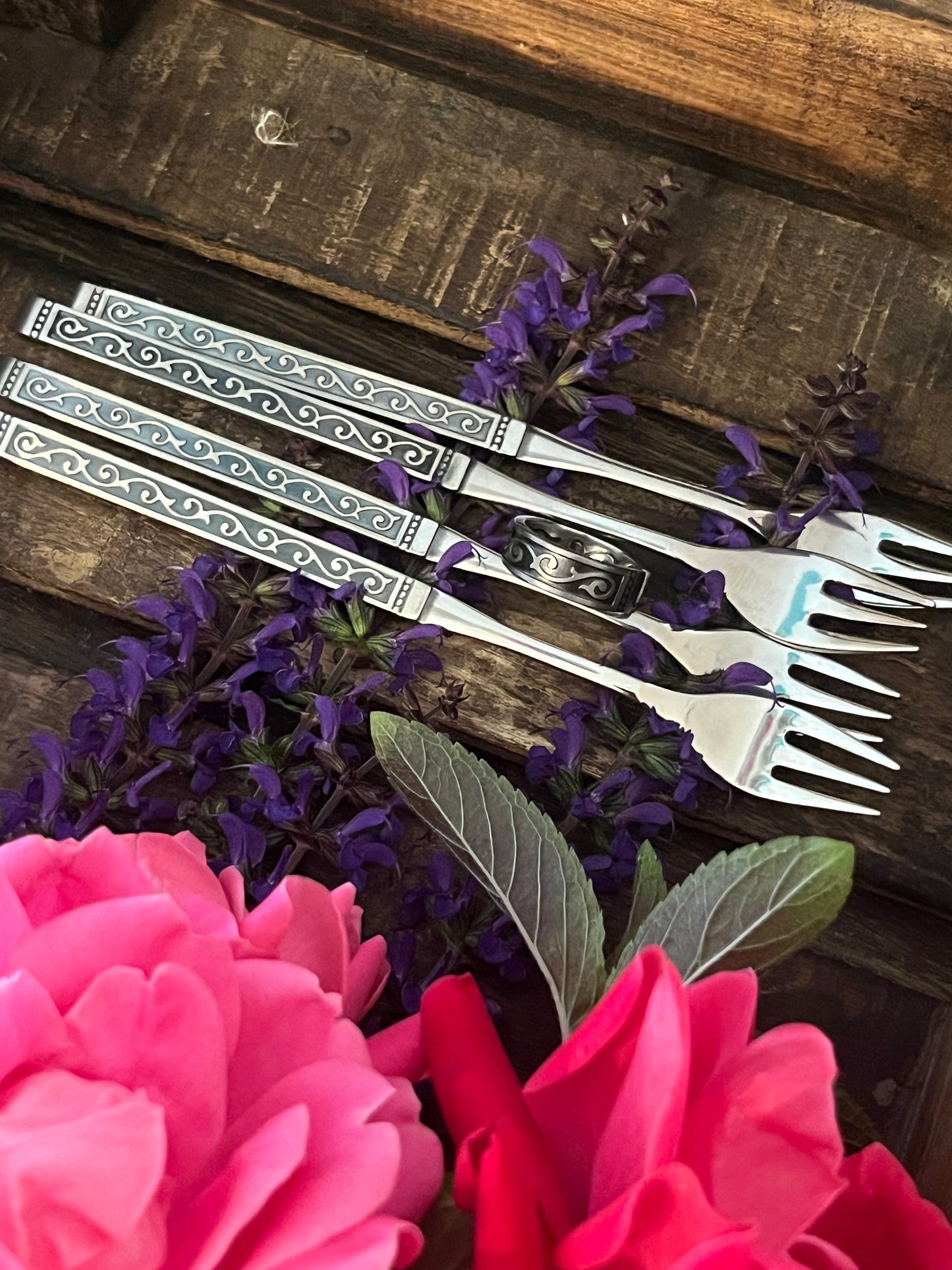 Spanish Court Stainless Steel fork ring- 1975 (thinner band)