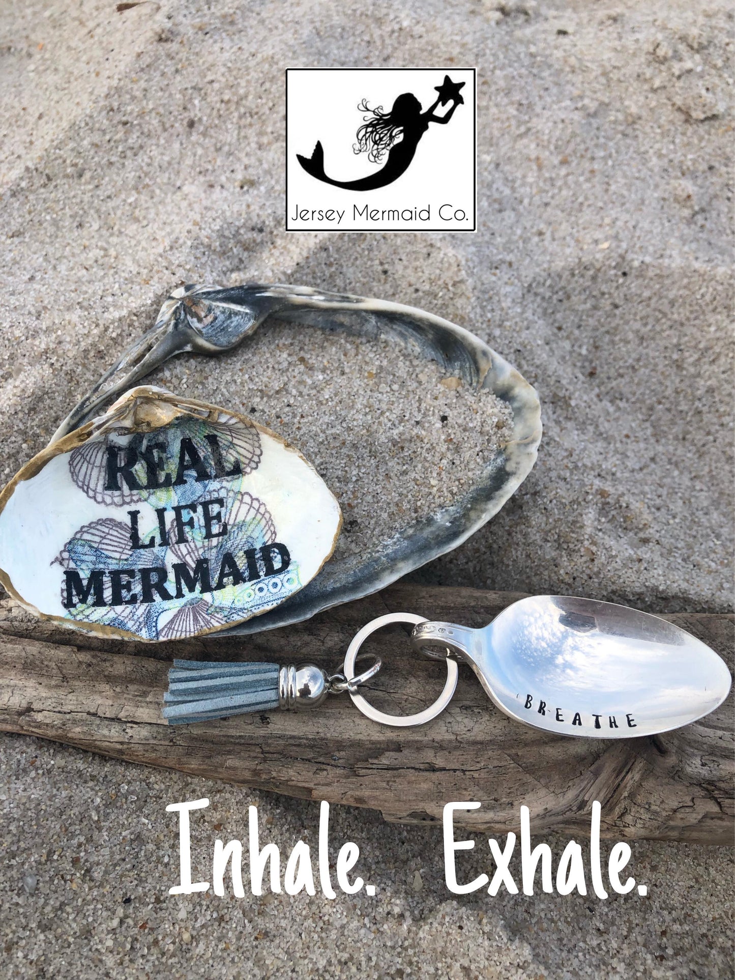 Calming Spoon Key Chain with tassel - Stamped with a heart