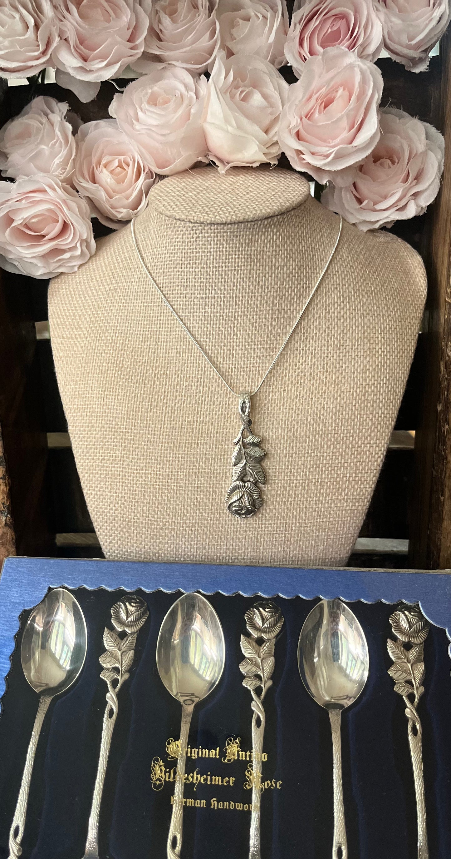 Hildesheim Rose- Silver plated Spoon Ring - Vintage Mid Century from Germany