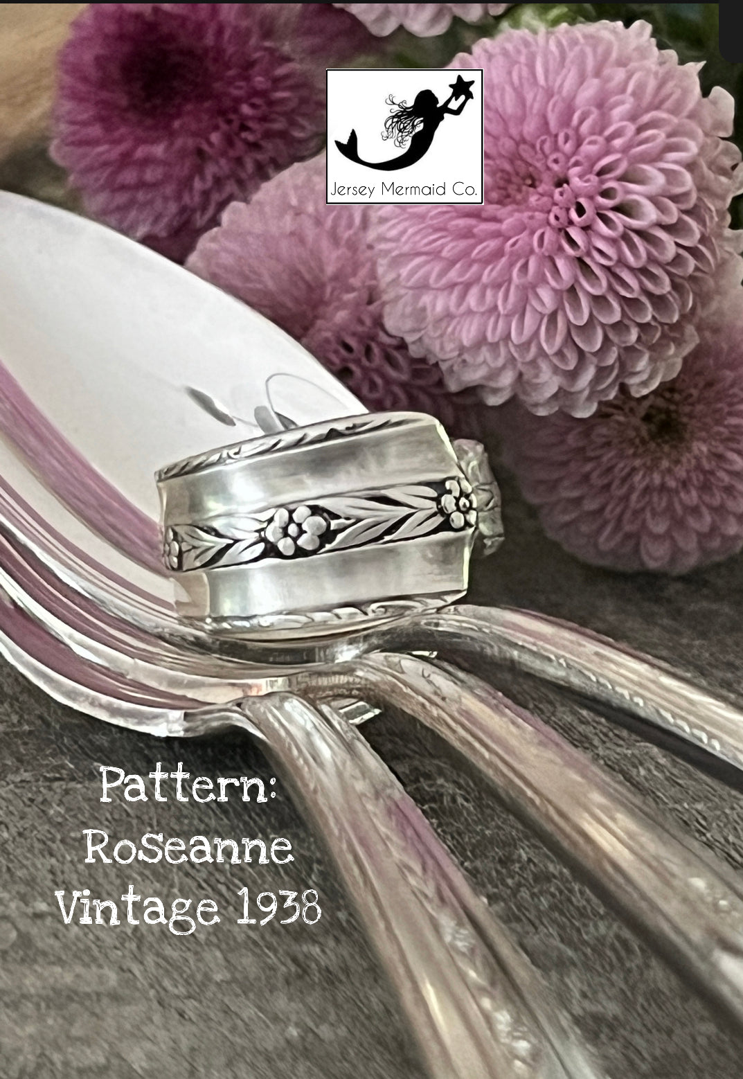 Roseanne pattern Spoon Ring- Vintage 1938