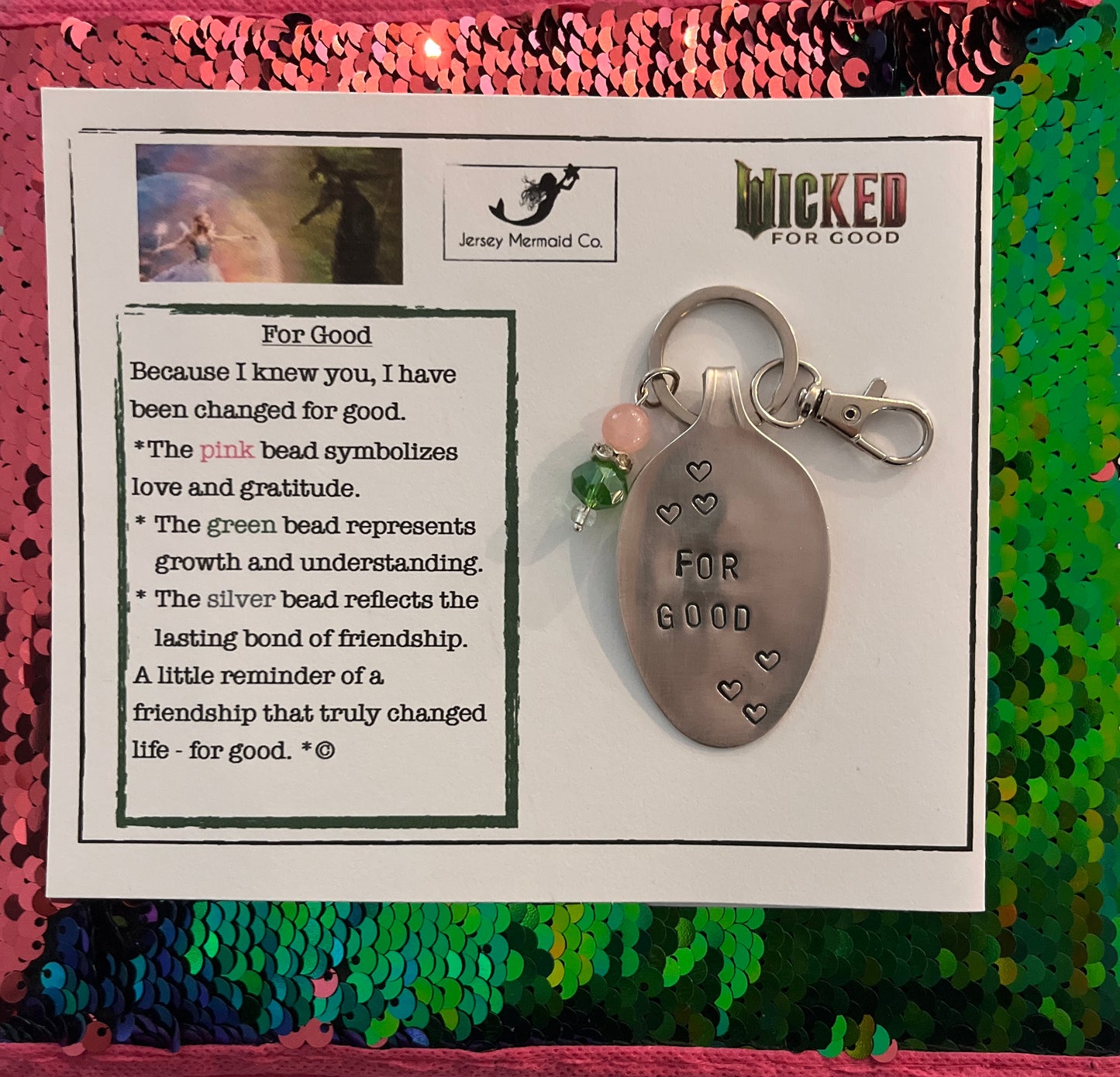 For Good. Keychain/clip on
