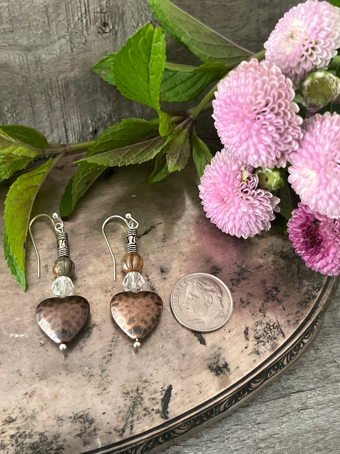 Boho Vintage Sugar Spoon Bowl Pendant and Earring set.