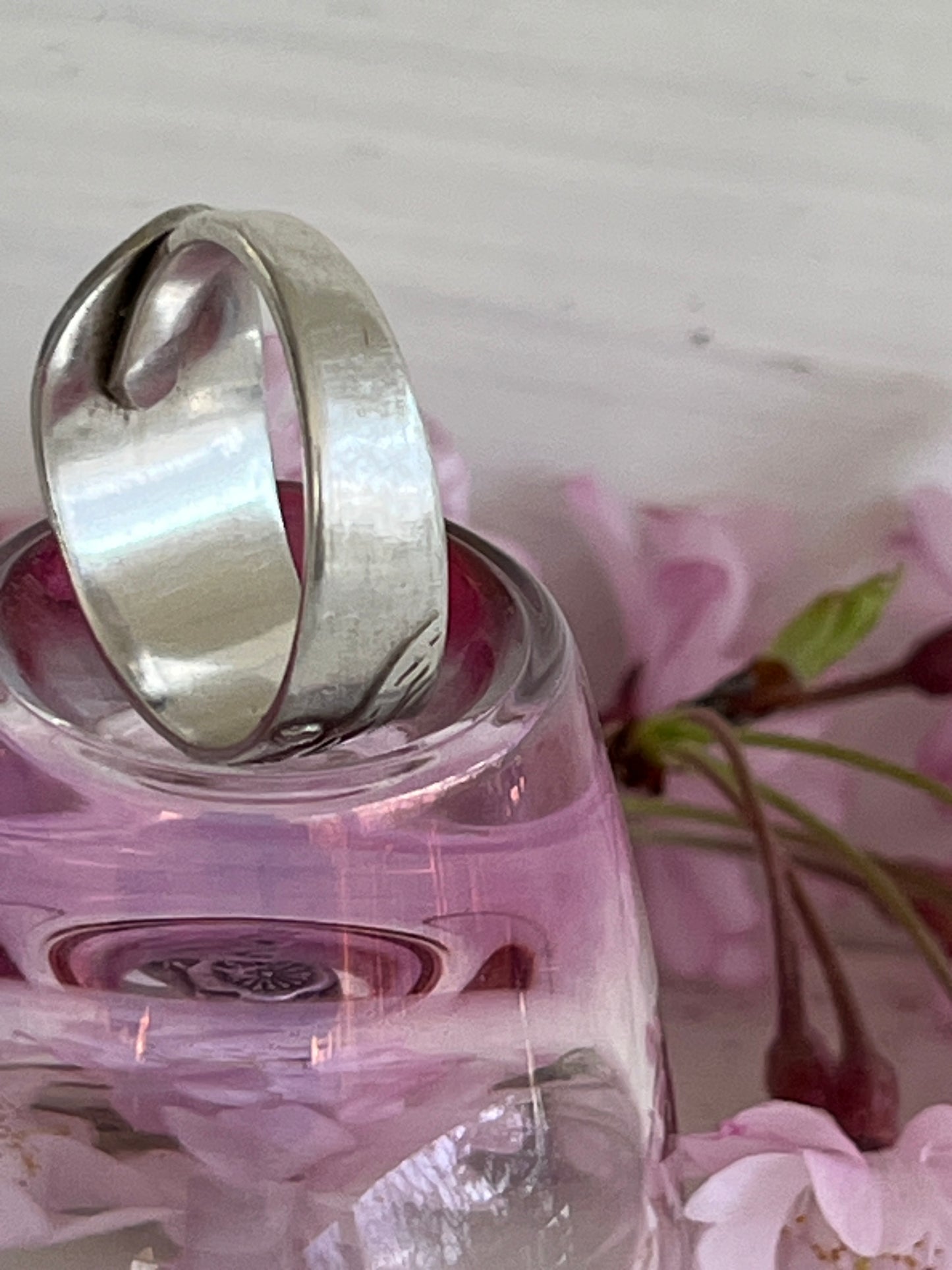 Japanese Sakura Spoon Ring - Mid Century
