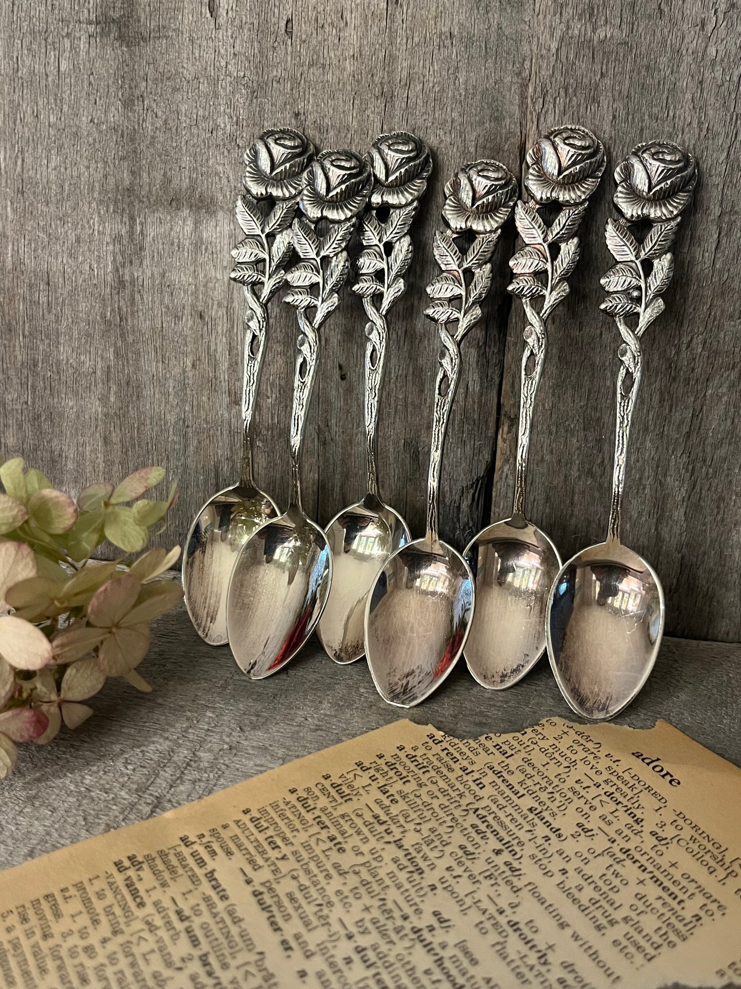 Hildesheim Rose- Antiko Silver plated DEMITASSE SPOON Ring - Vintage Mid Century from Germany