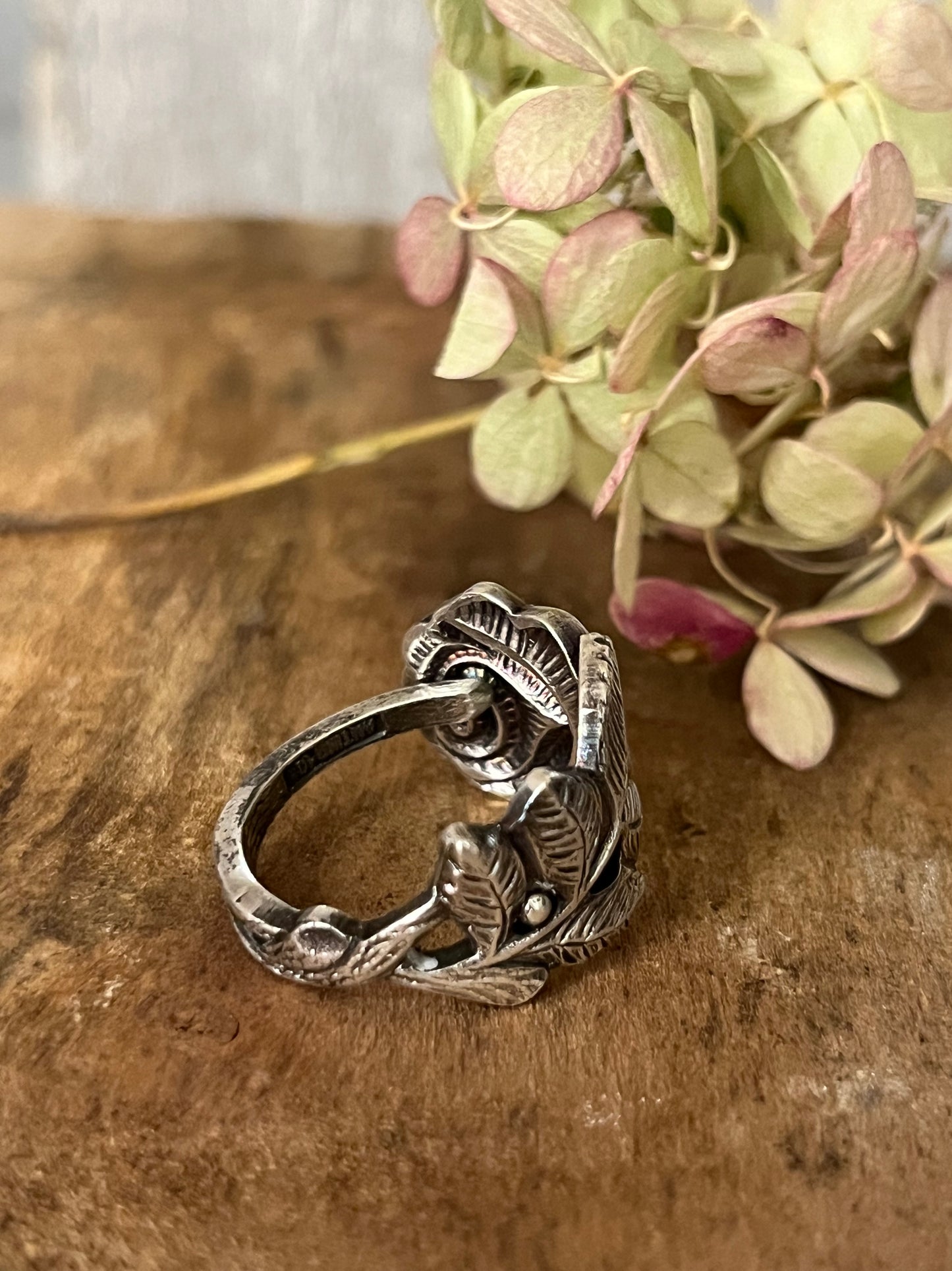 Hildesheim Rose- Antiko Silver plated DEMITASSE SPOON Ring - Vintage Mid Century from Germany