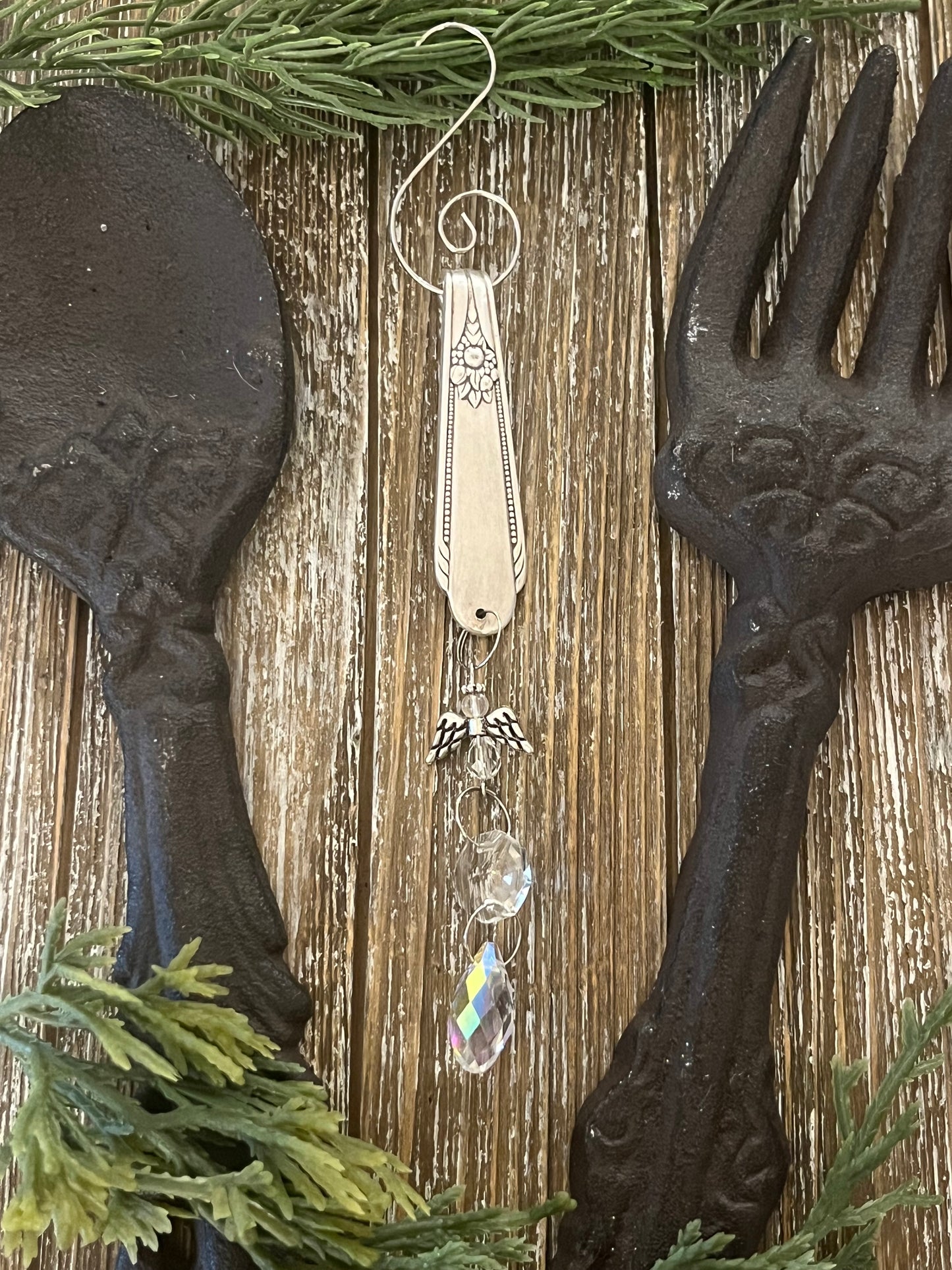 Angel - Vintage Silverware Ornament Pattern: Memory Hiawatha Vintage 1937 (Crystal Angel)