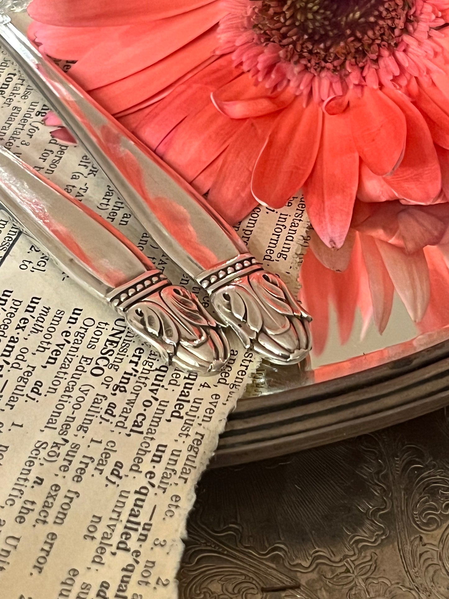 Danish Princess pattern Spoon Ring- Vintage 1938