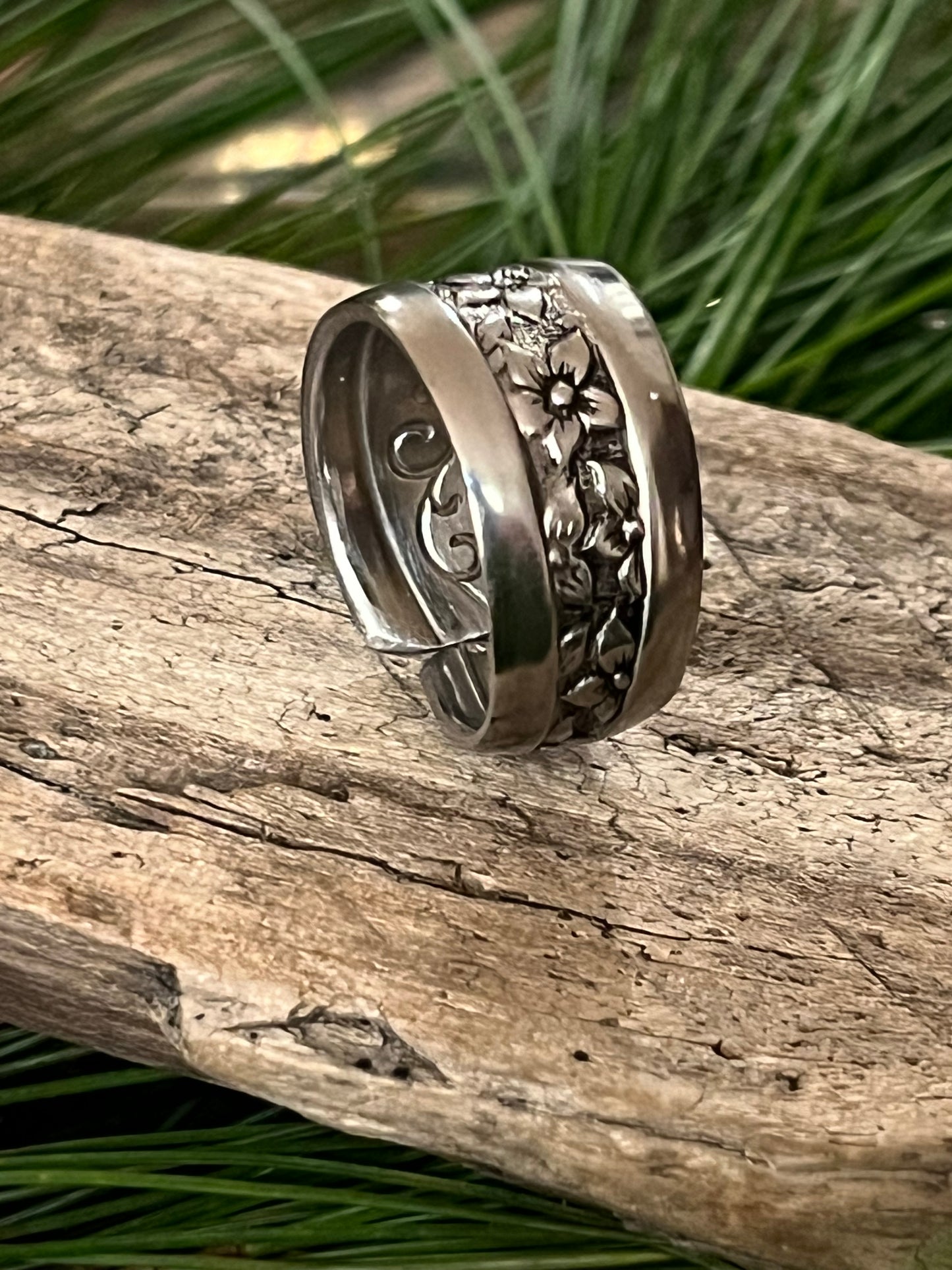 Stainless Vintage Fork Ring- Pattern Petal Lane Vintage 1960's