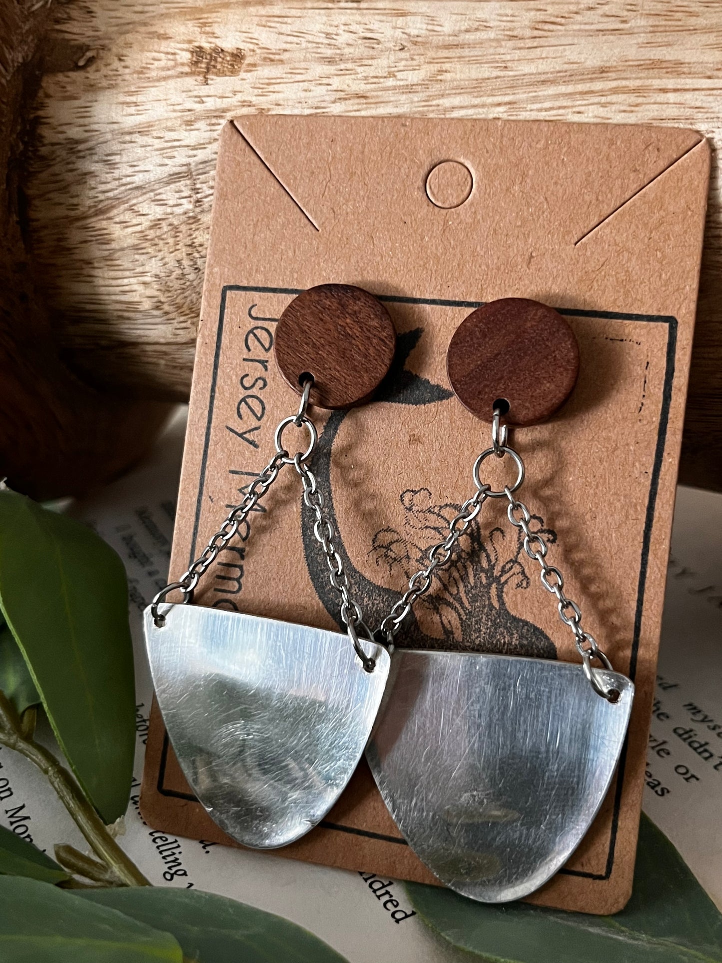 Earrings : spoon bowls, Vintage teaspoons