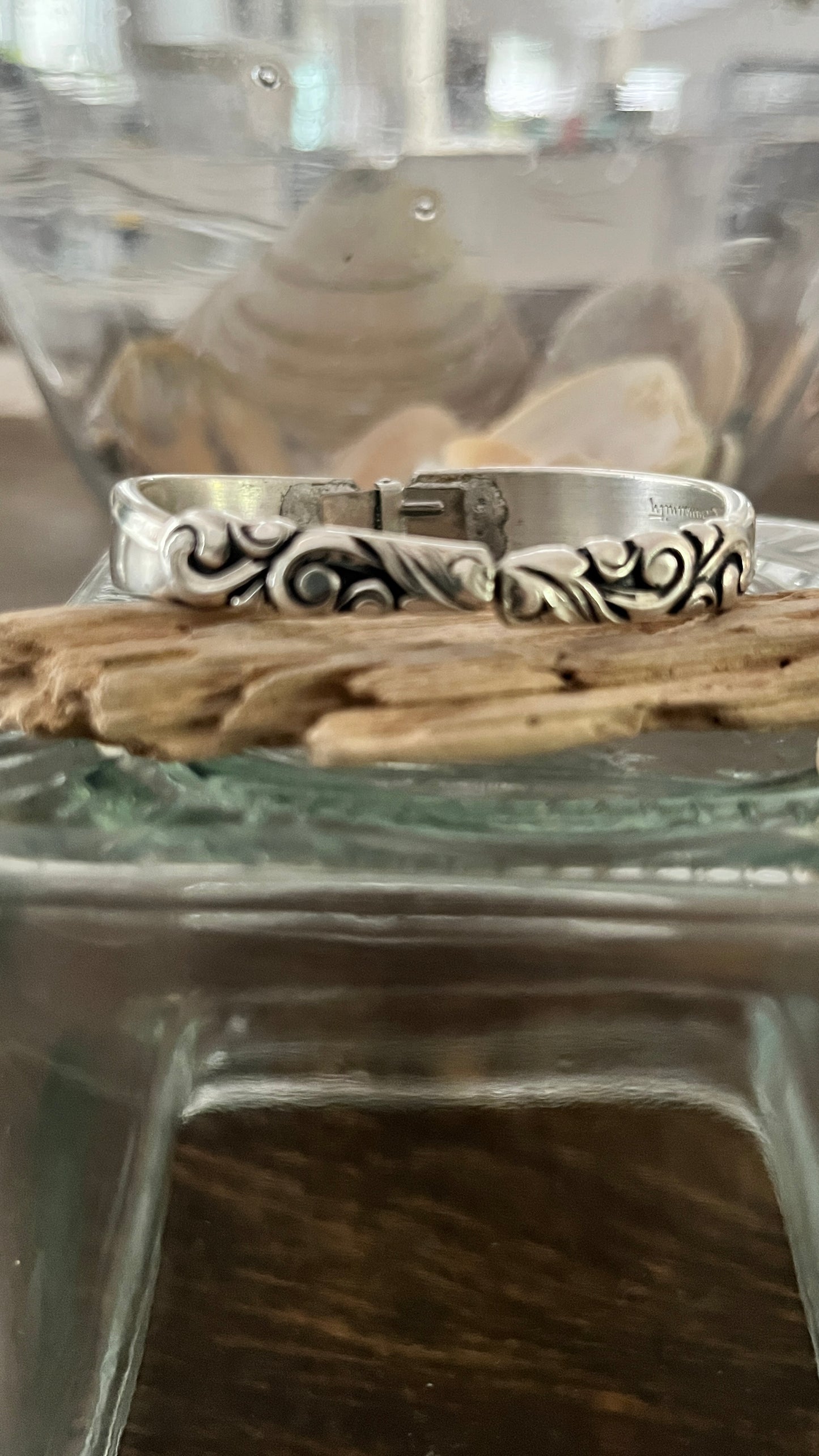 Bangle Hinged Bracelet- South Seas Pattern- vintage 1955