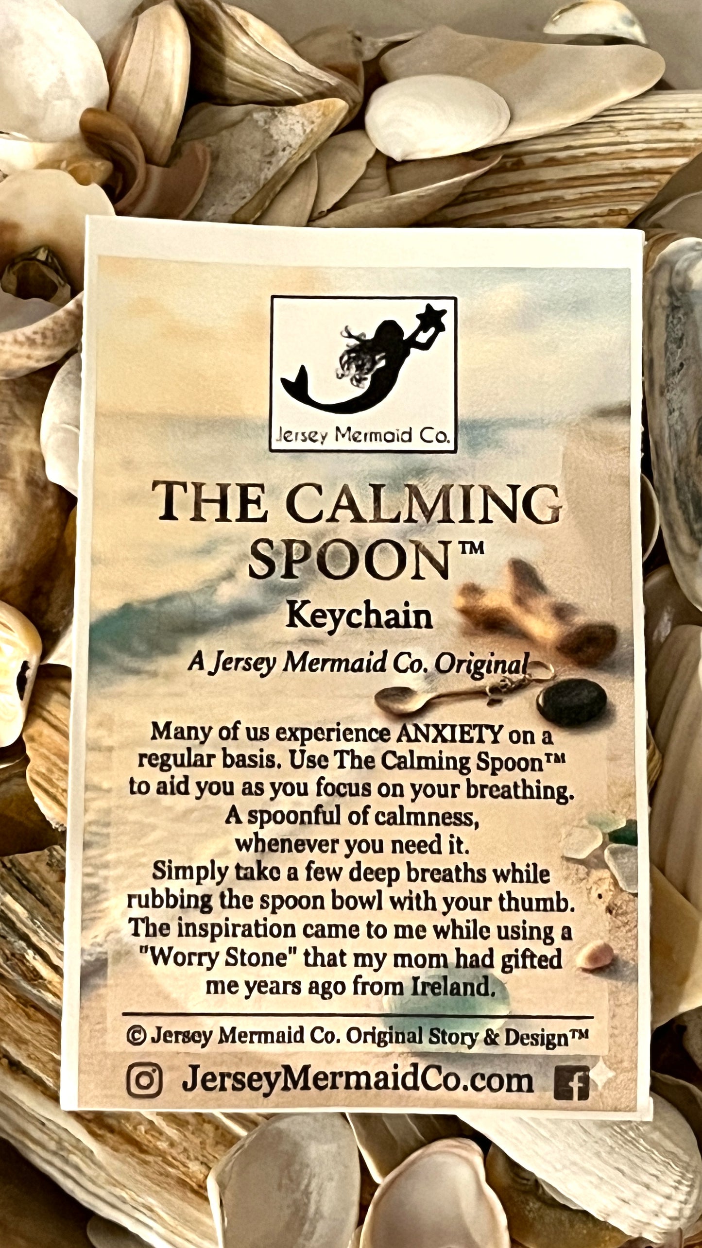 Calming Spoon Key Chain - Stamped with a heart