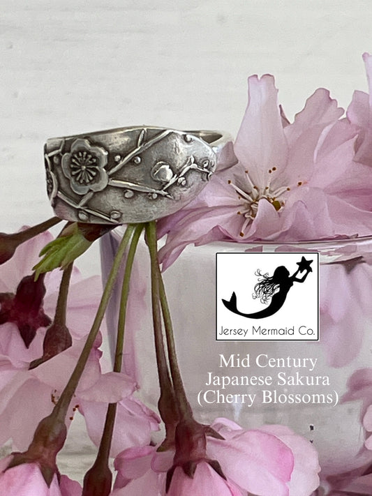 Japanese Sakura Spoon Ring  - Mid Century