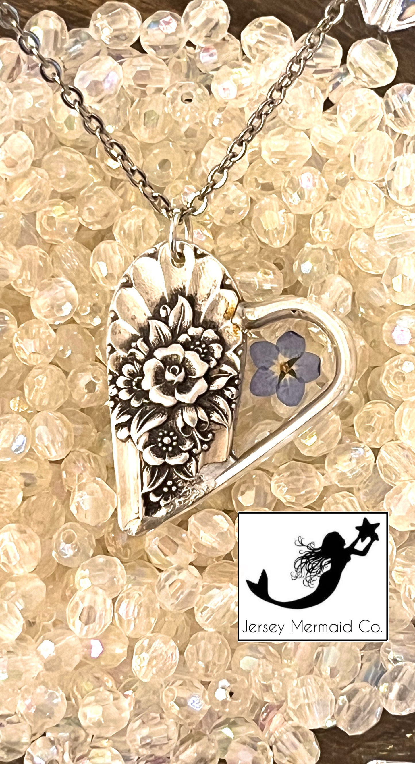 Heart -Silverware/Resin Pendant