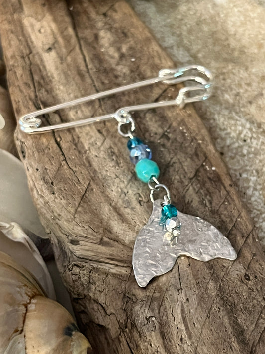 Whale Tail Pin with beads