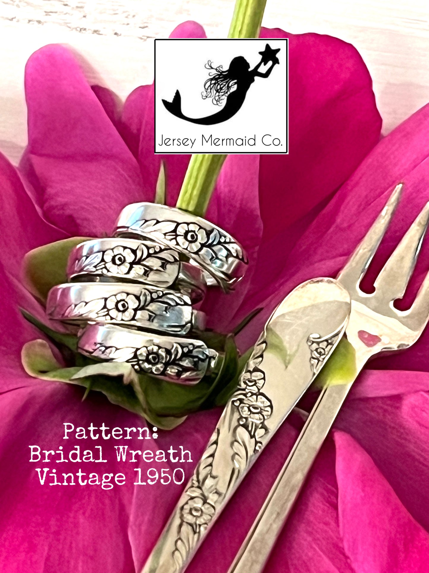 Bridal Wreath Pattern Ring- Vintage 1950 (Cocktail Fork)