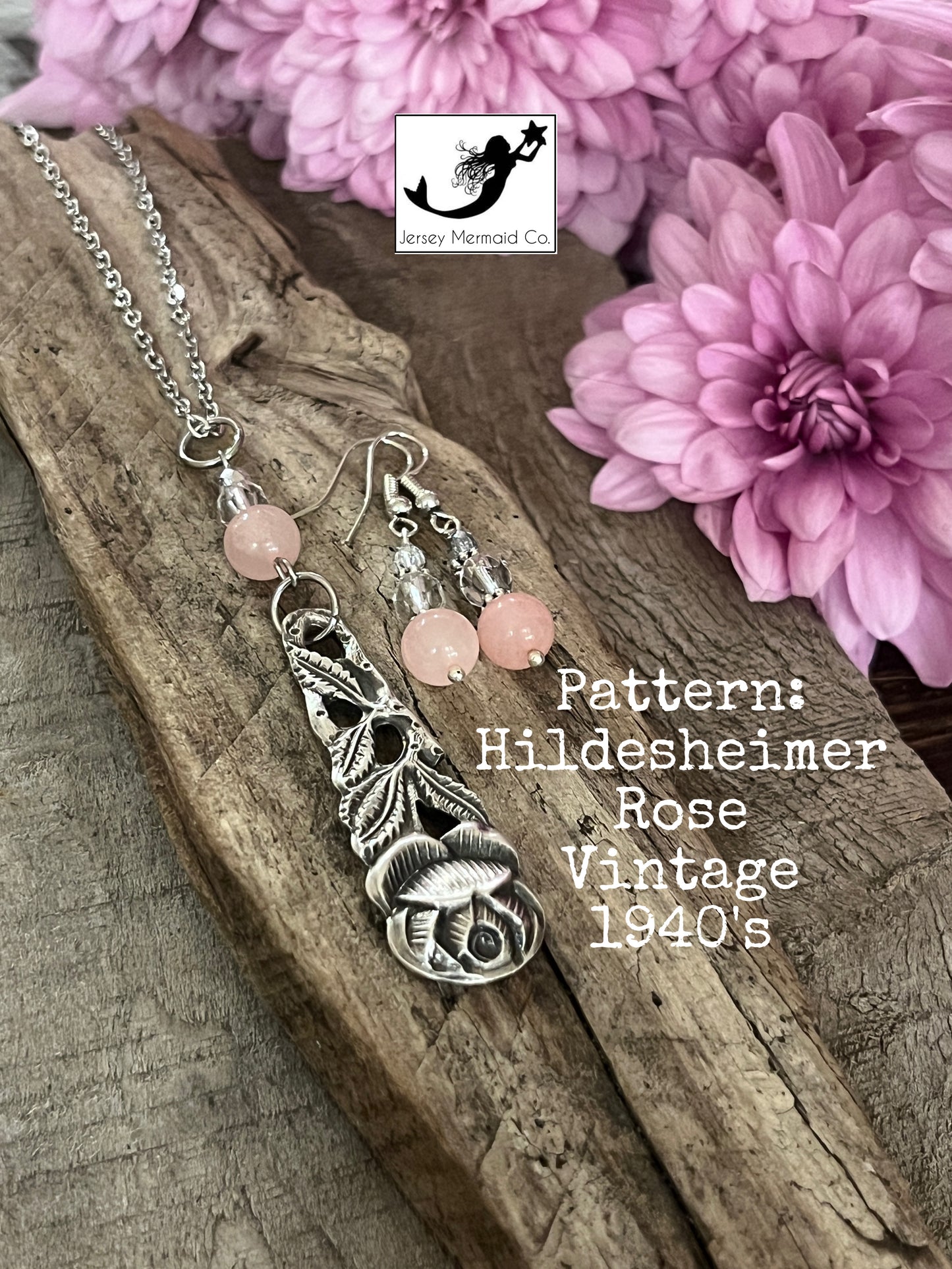 Pattern, The Hildesheim Rose Vintage 1940 Necklace and Earring set.