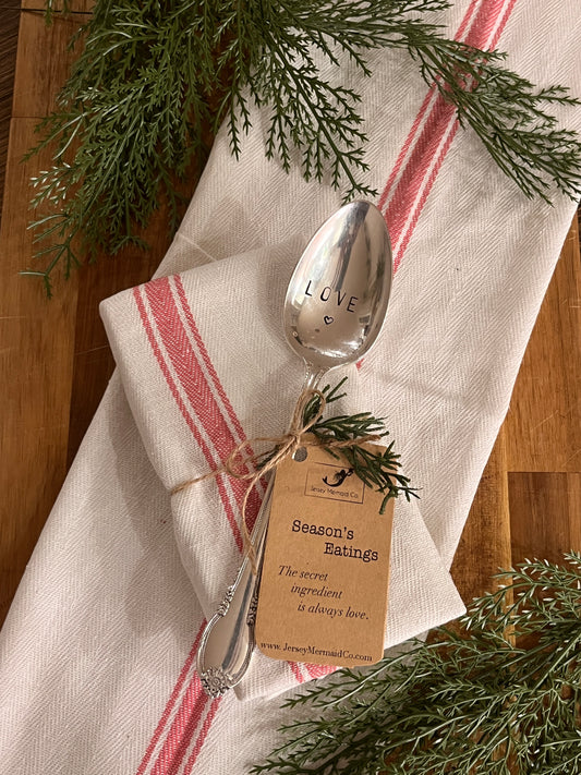 Serving Spoon Hand Stamped with the word Love and a ❤️