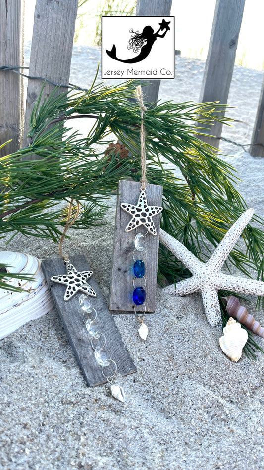 Starfish Ornament with Repurposed Dune Fencing with  ( Friends poem)