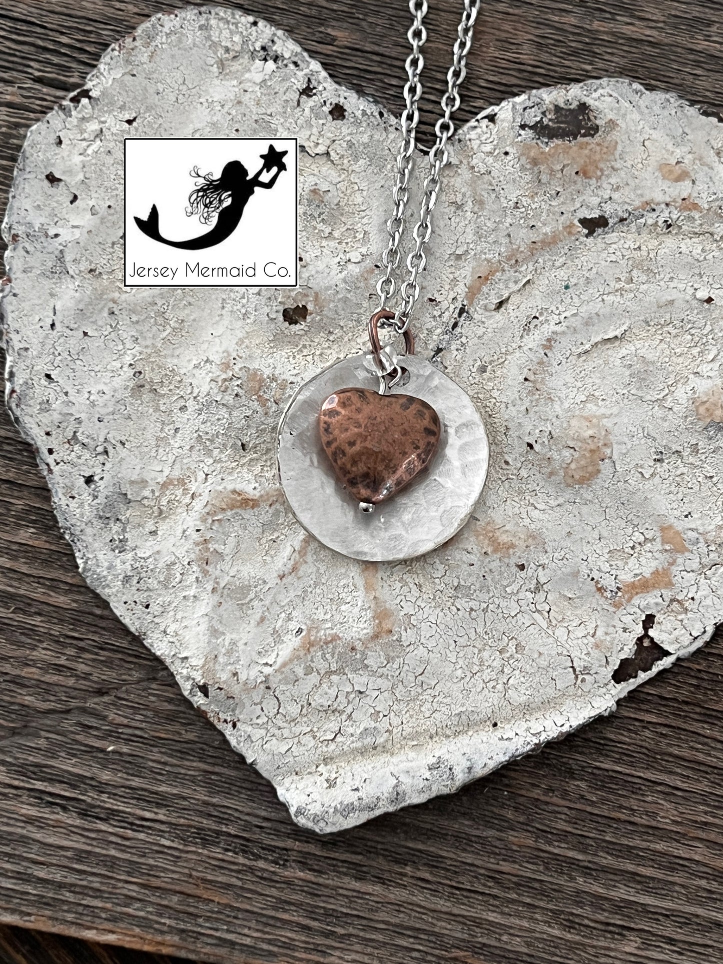 Mixed Metal Heart/Circle Pendant