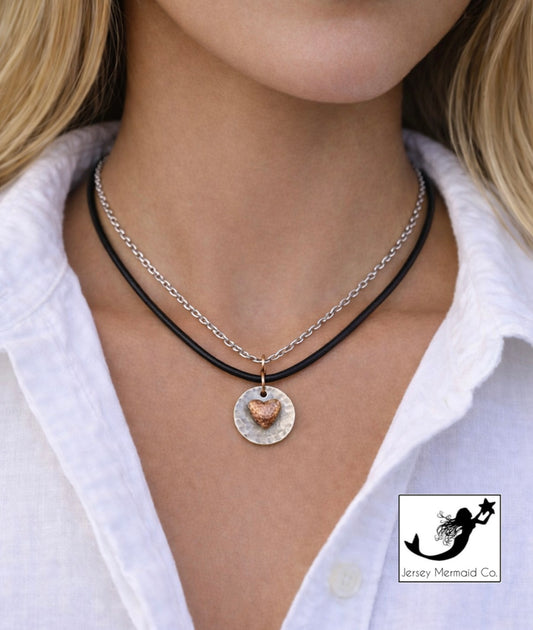 Mixed Metal Heart/Circle Pendant