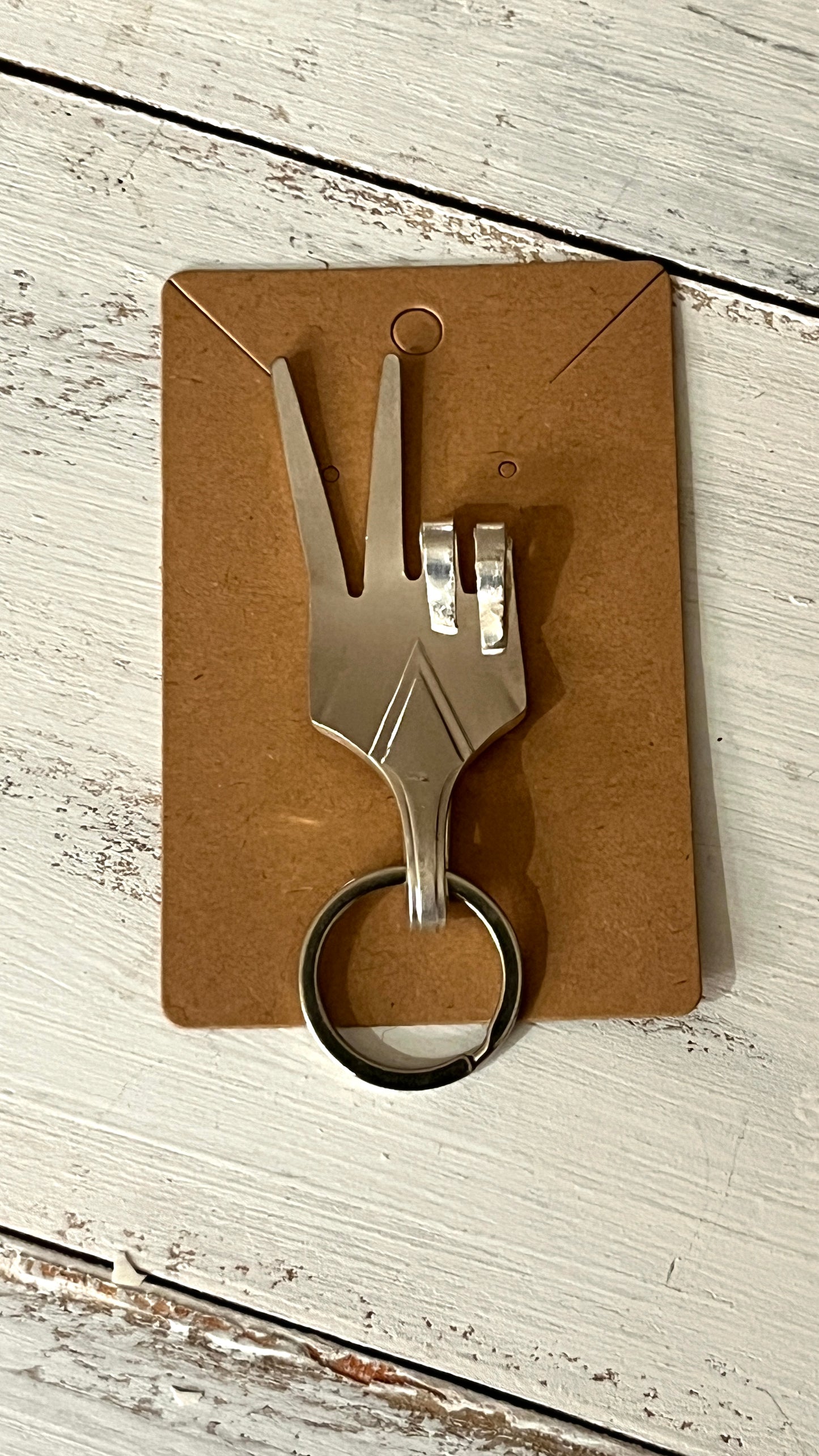 Peace Sign - fork keychain