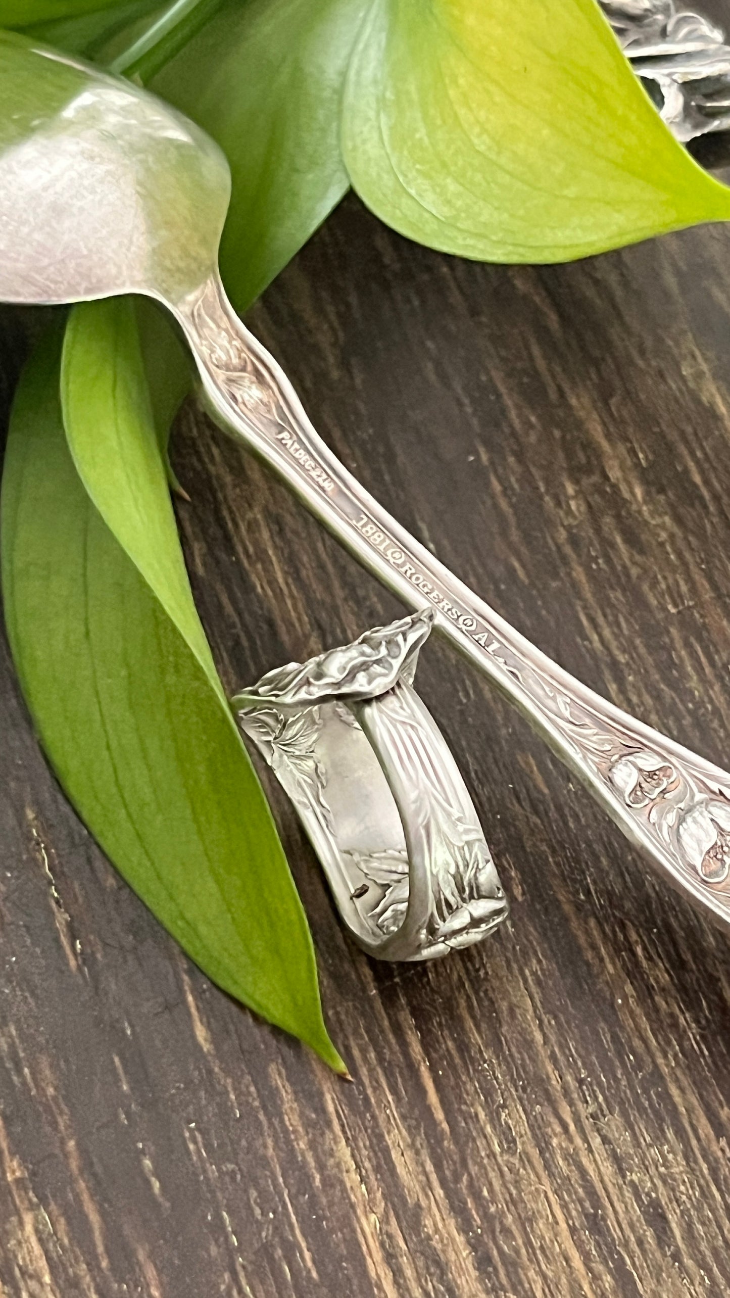 Briar Rose Teaspoon Spoon Ring- Antique- Circa 1910