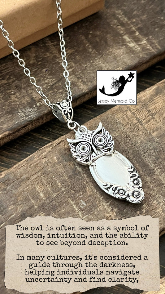 OWL Pendant - Pattern: Lady Densmore, Vintage 1955(made from a teaspoon handle)