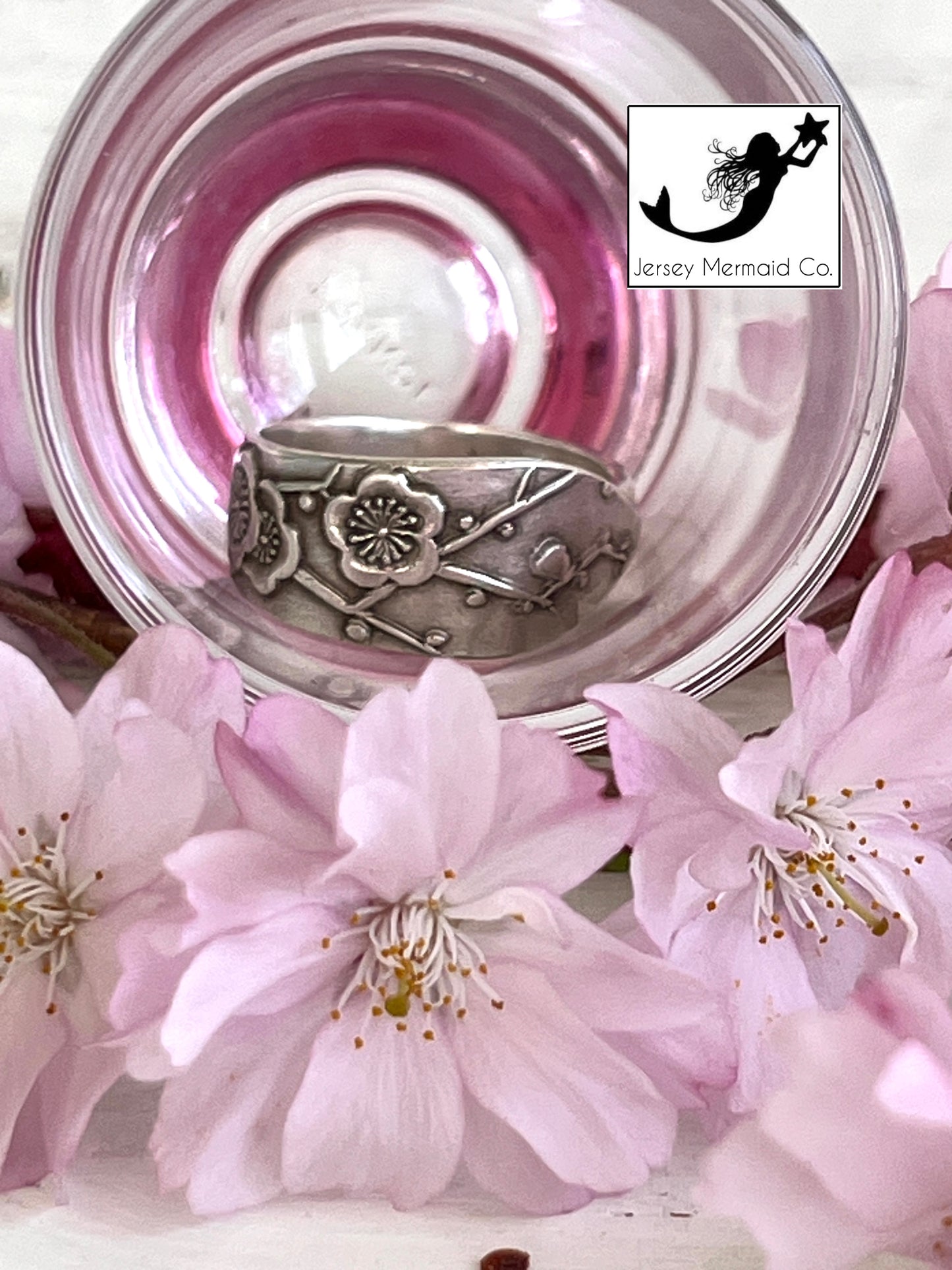 Japanese Sakura Spoon Ring  - Mid Century