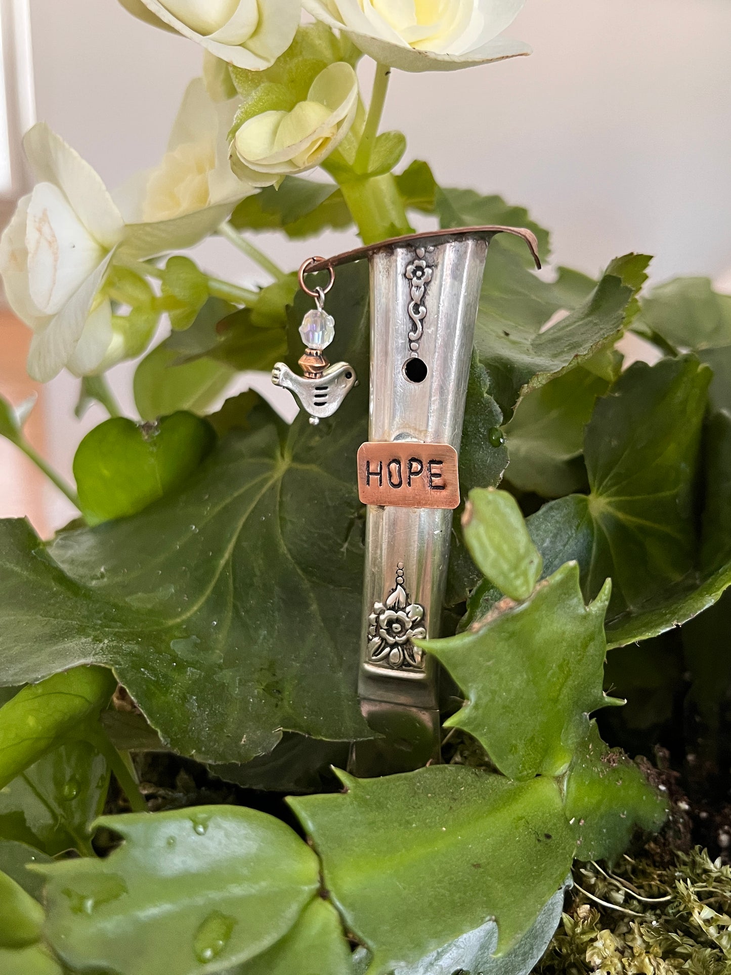 Birdhouse Plant Bling with stamped word