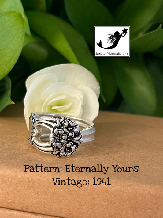 Eternally Yours Teaspoon Spoon Ring- Vintage 1941
