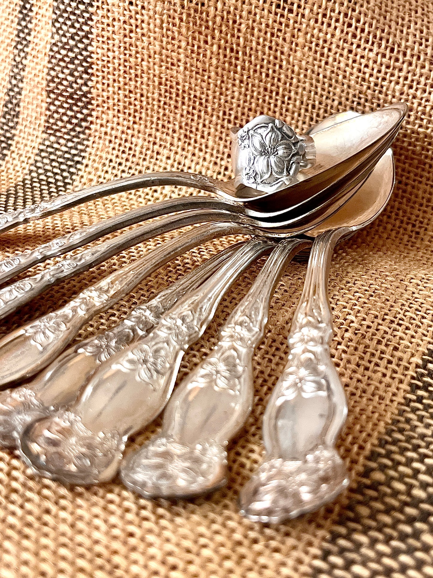 Orange Blossom Teaspoon Spoon Ring- Antique- Circa 1910