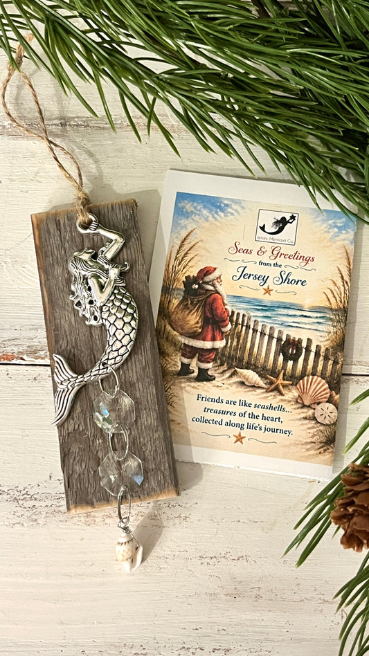 Mermaid -Ornament with Repurposed Dune Fencing and seashell