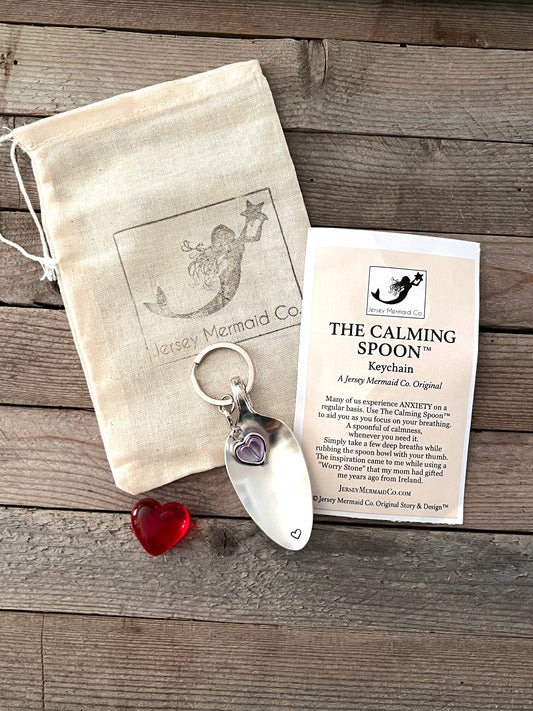 Calming Spoon Key Chain - Stamped with a heart