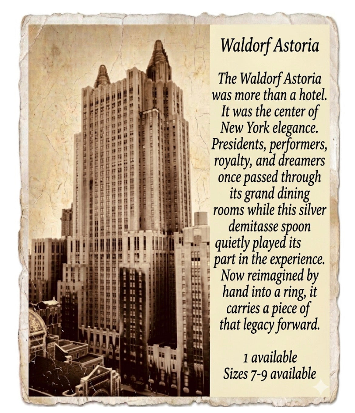 Waldorf Astoria demitasse Spoon Ring