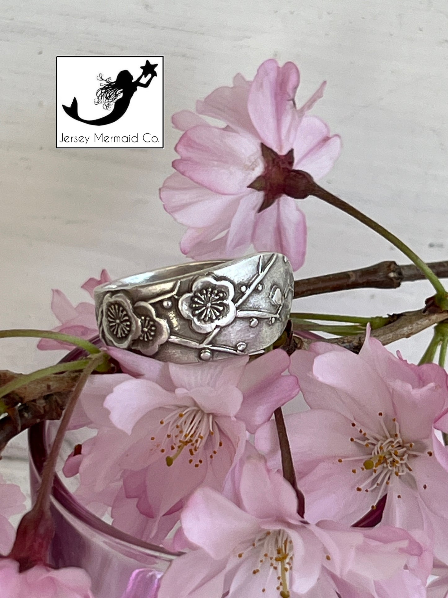 Japanese Sakura Spoon Ring  - Mid Century