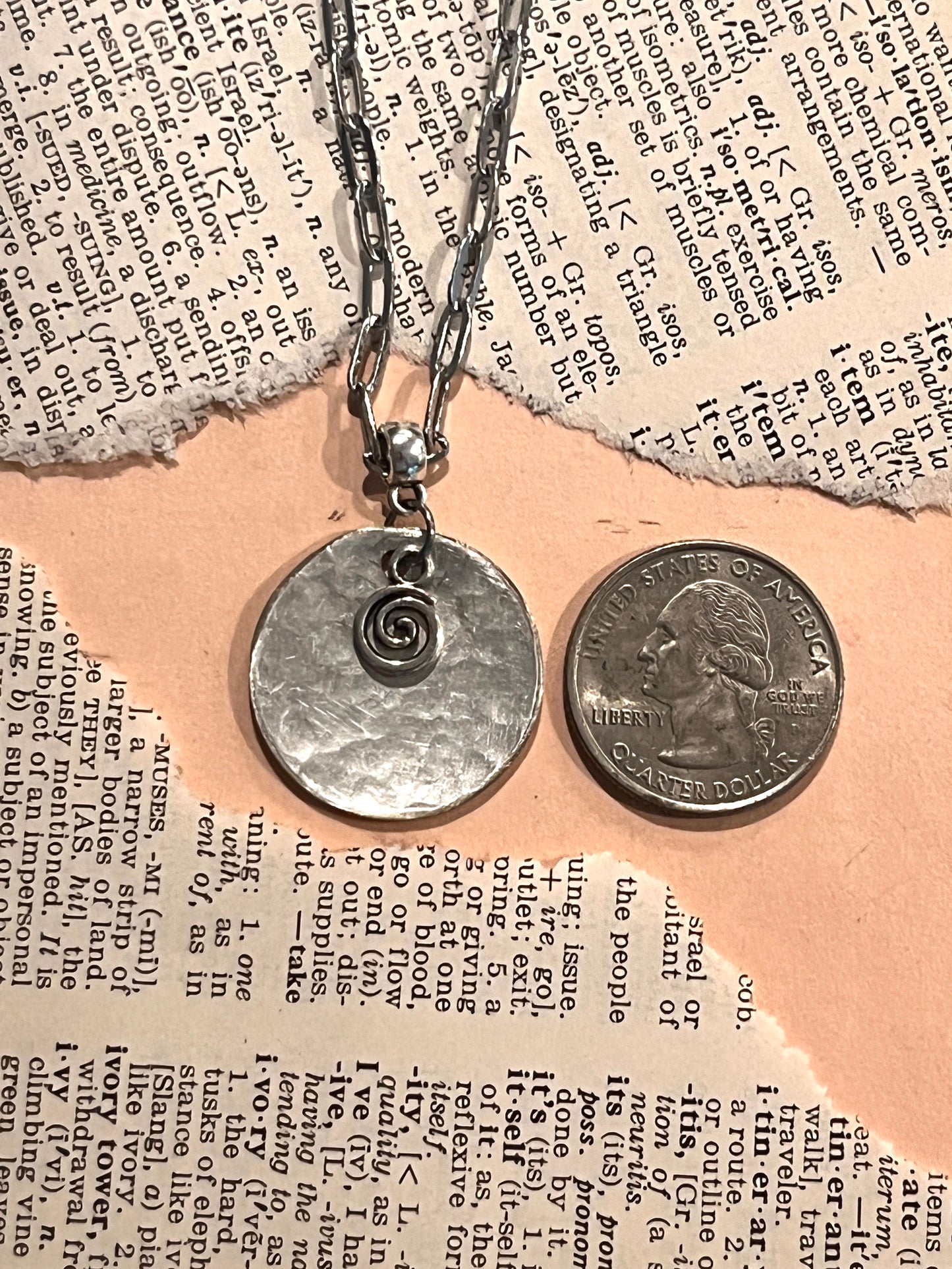 Circle Necklace with swirl charm