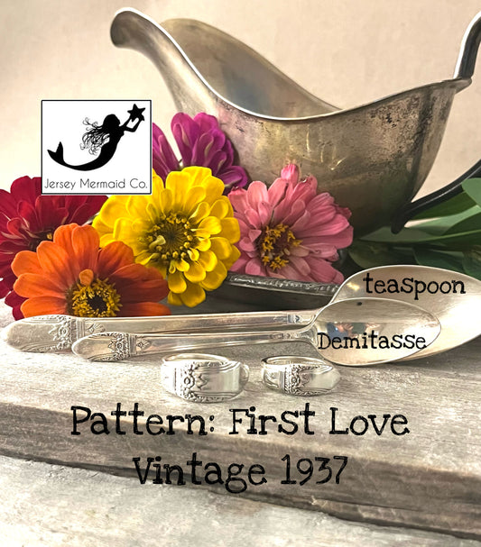 First Love Teaspoon Spoon Ring- Vintage 1937
