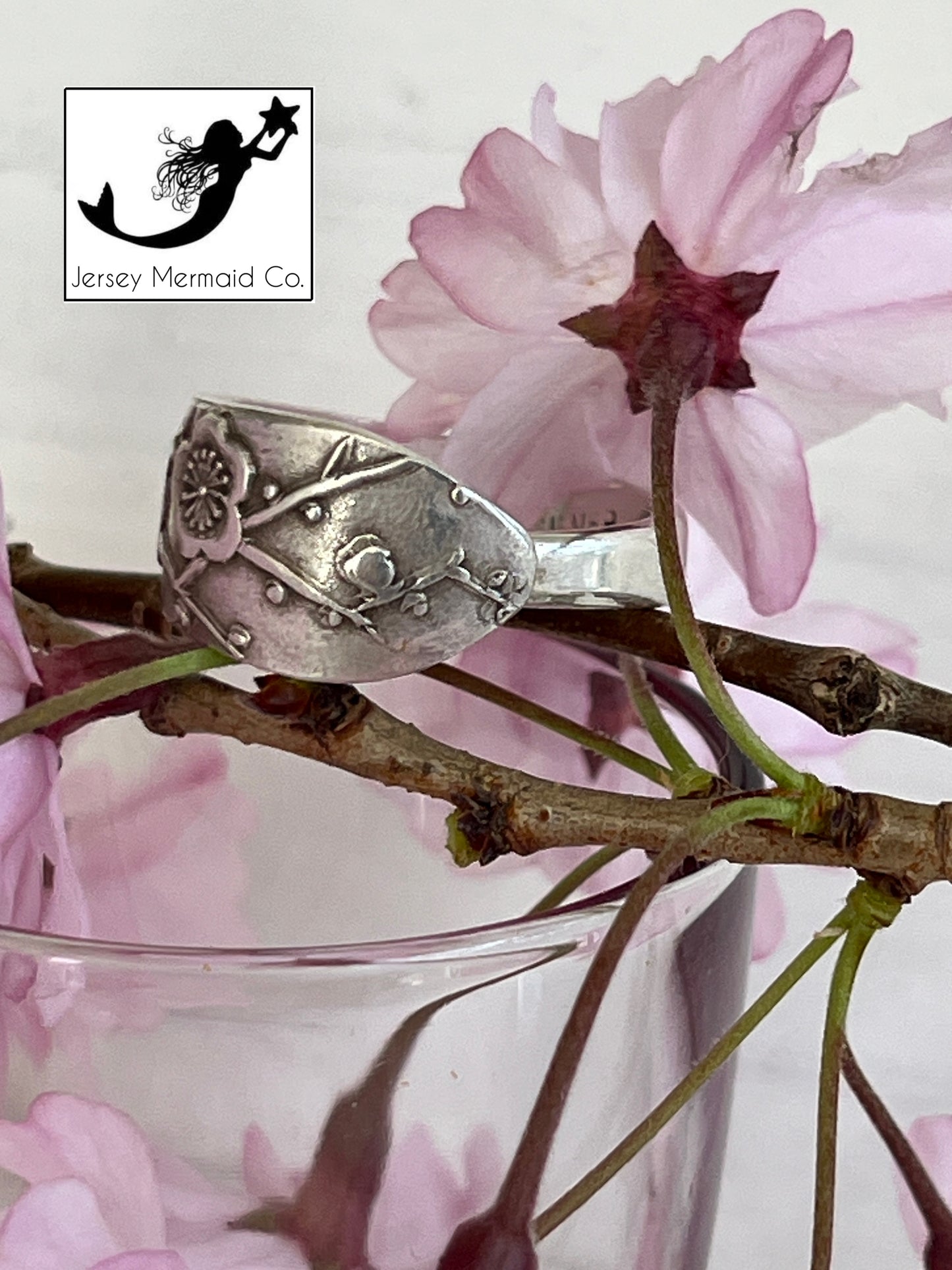 Japanese Sakura Spoon Ring  - Mid Century