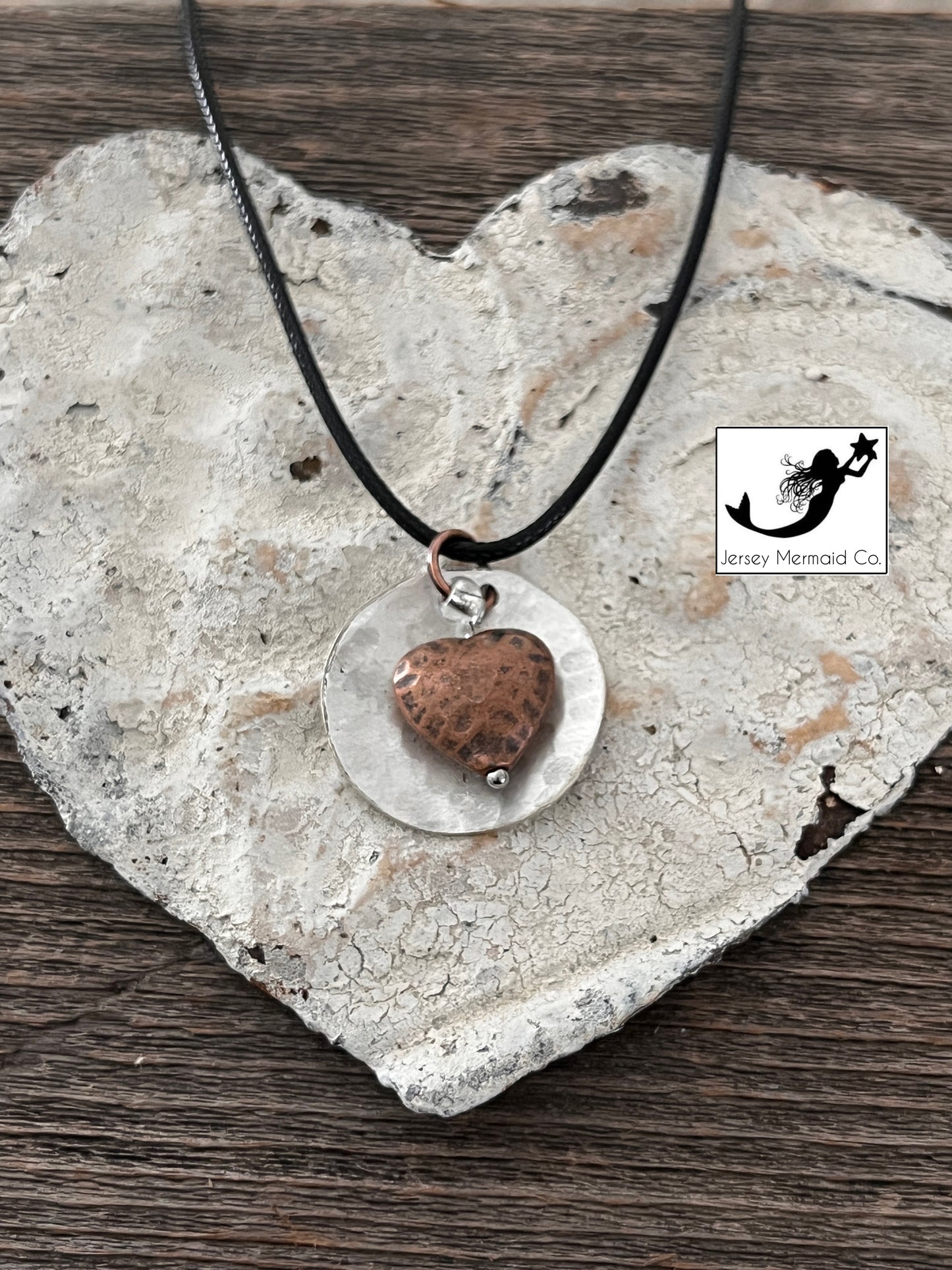 Mixed Metal Heart/Circle Pendant