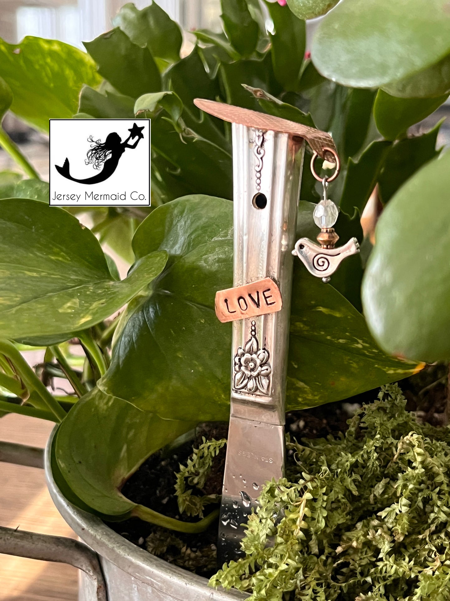 Birdhouse Plant Bling with stamped word