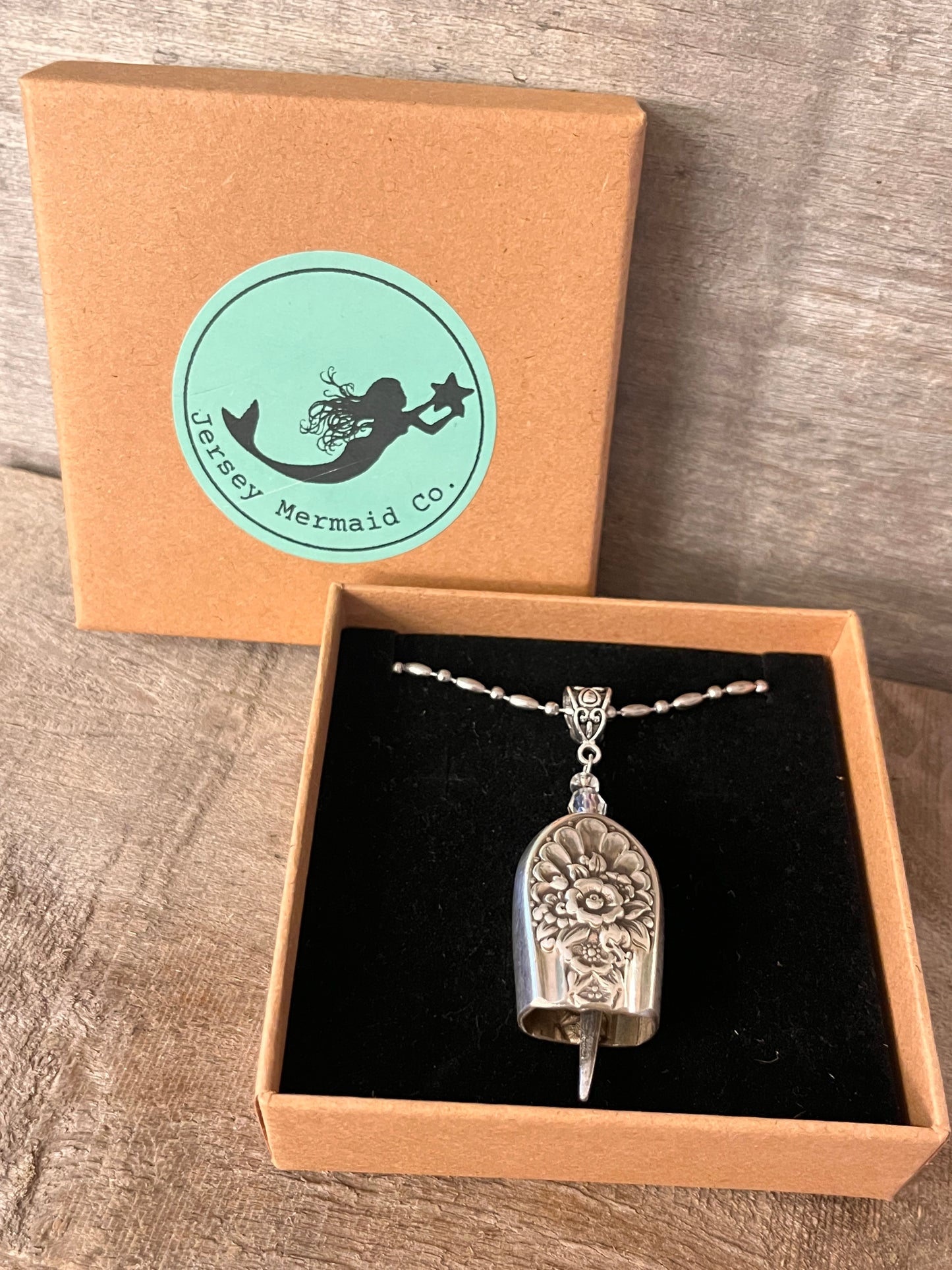 Fairy Bell Pendant - Jubilee Pattern- Silver Plated-Vintage 1953.