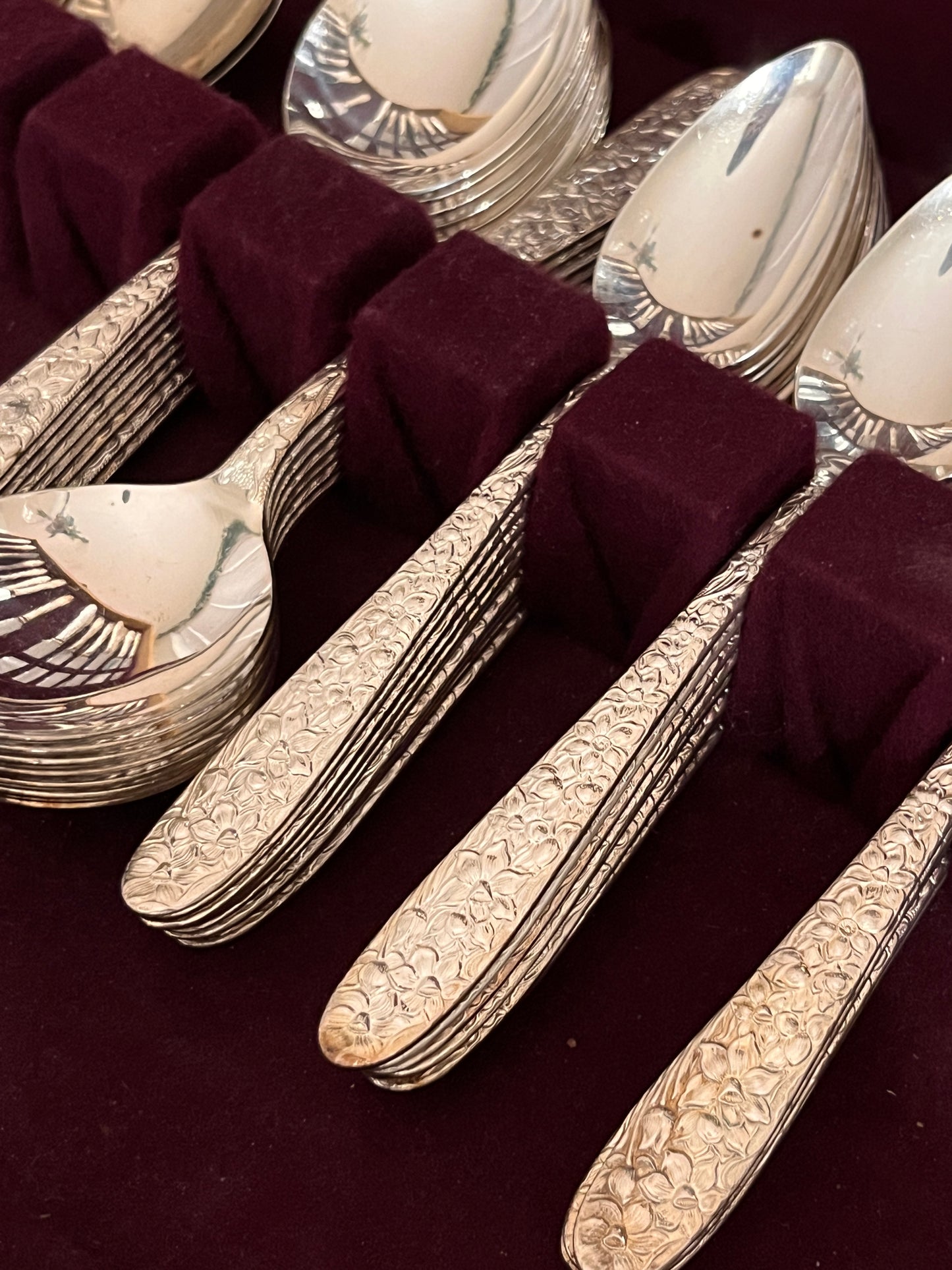 Narcissus Spoon Ring DARKENED - Vintage 1935 *** thinner band