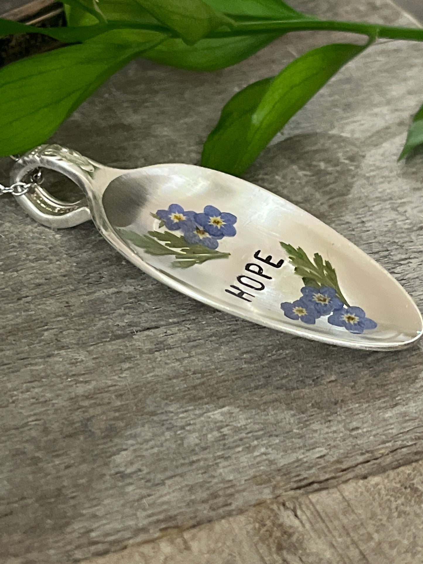 Resin - Hope Pendant with Flowers