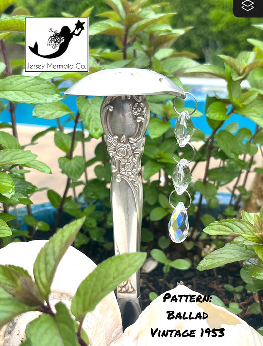 Mushroom Garden Bling- pattern: Ballad, vintage 1953- top of mushroom has small drilled circles