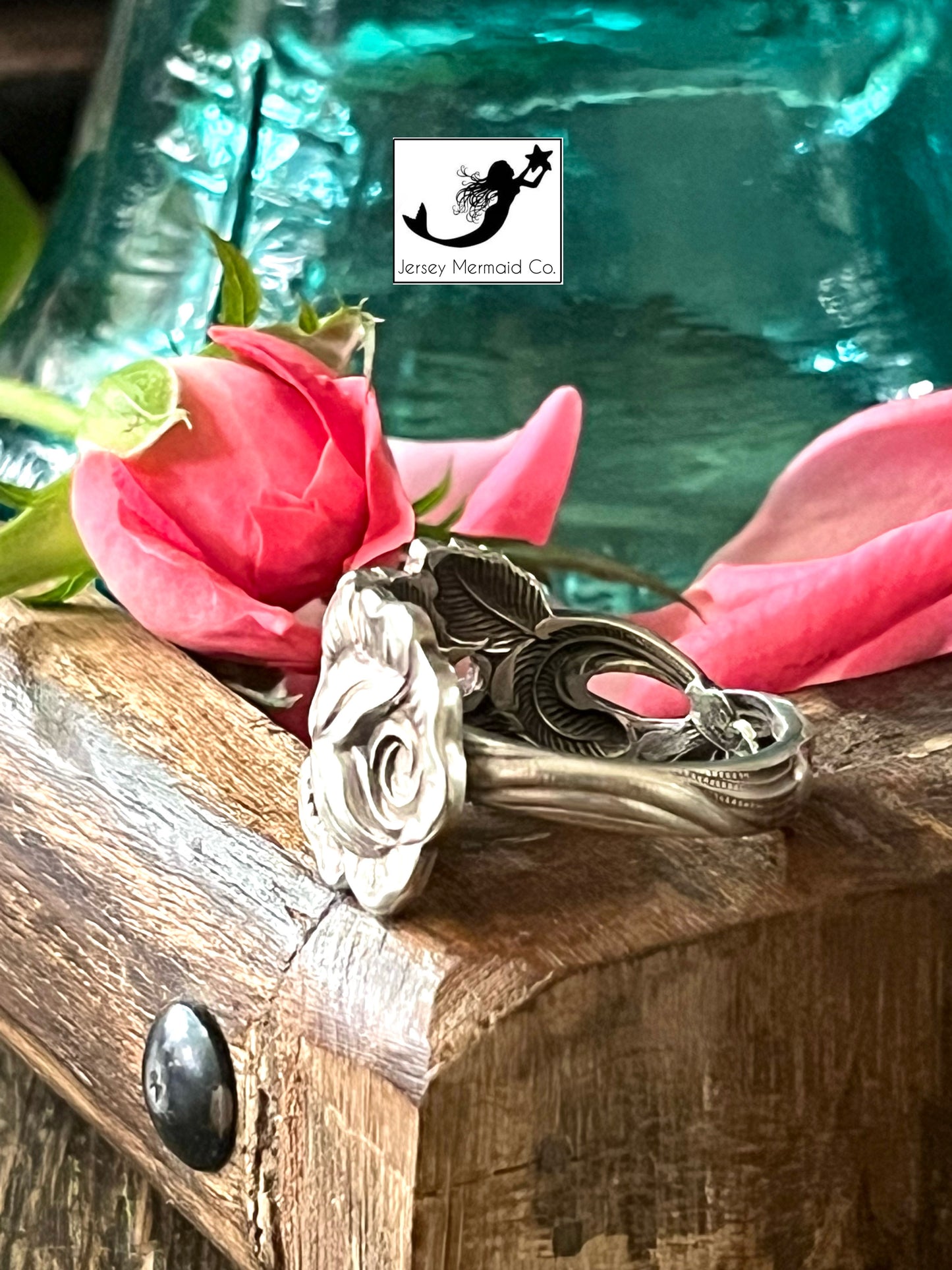 Hildesheim Rose- Silver plated DEMITASSE SPOON Ring - Vintage Mid Century from Germany