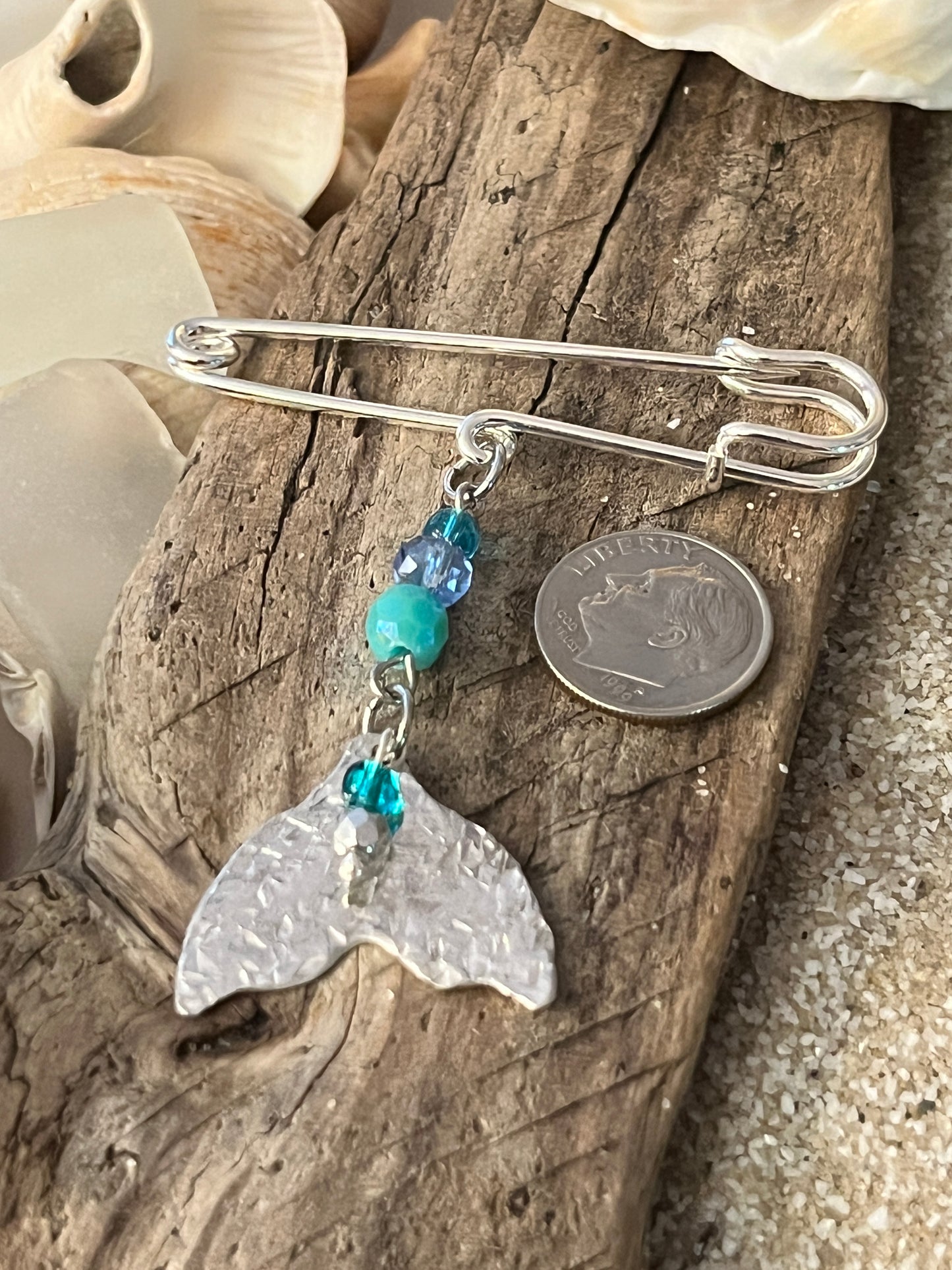 Whale Tail Pin with beads