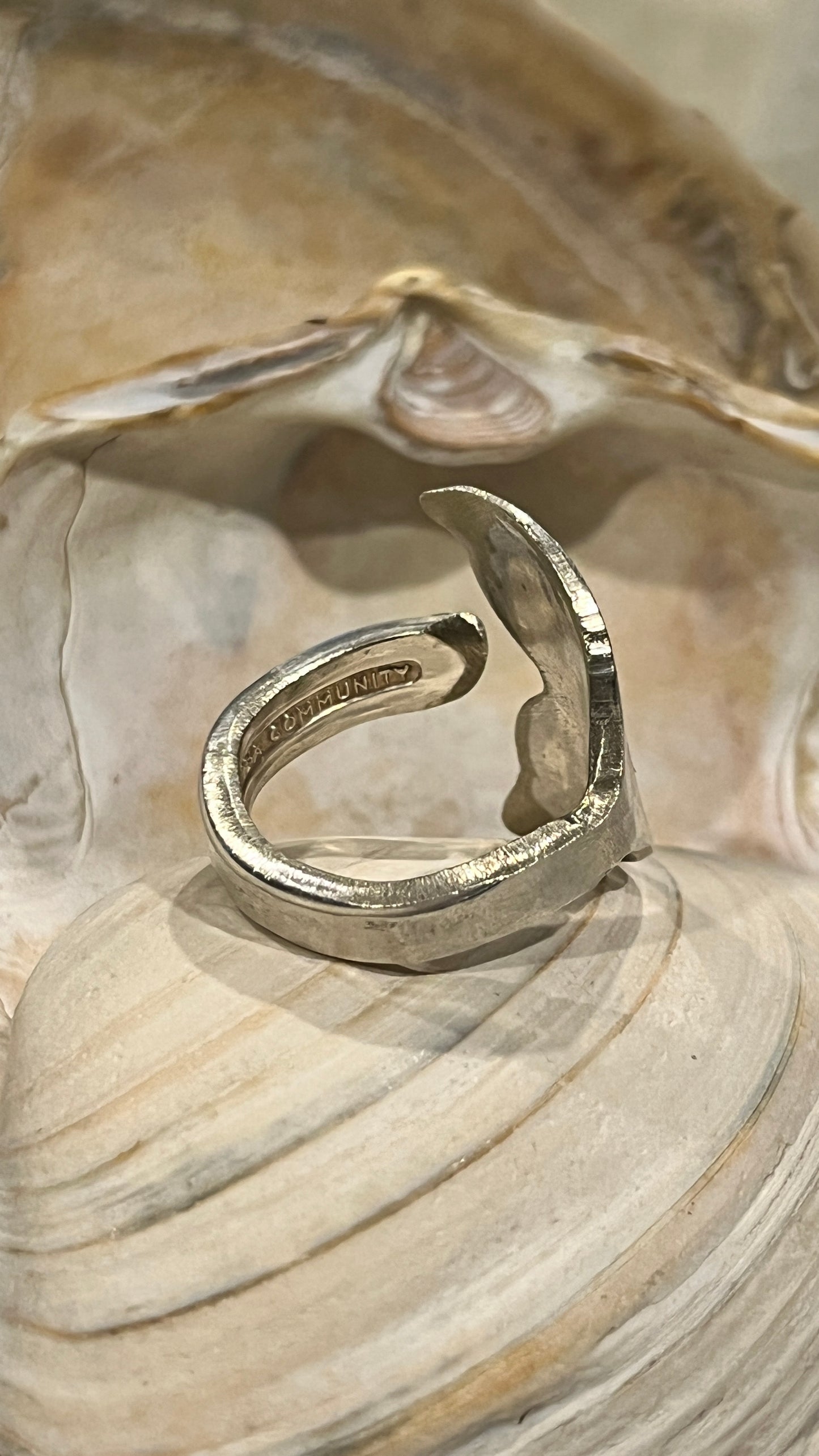 Mermaid Tail Spoon Ring- Vintage 1950 pattern: Bridal Wreath