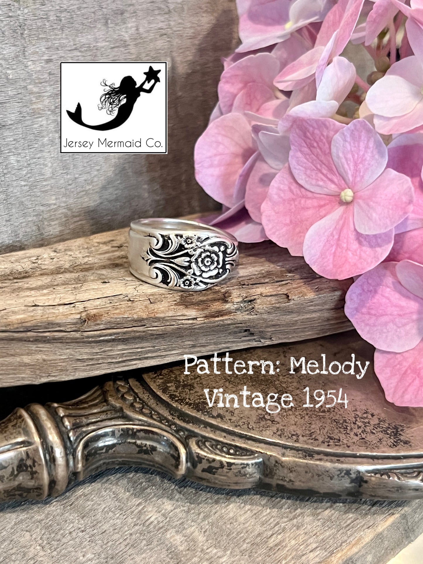 Melody pattern Teaspoon Spoon Ring- Vintage 1954